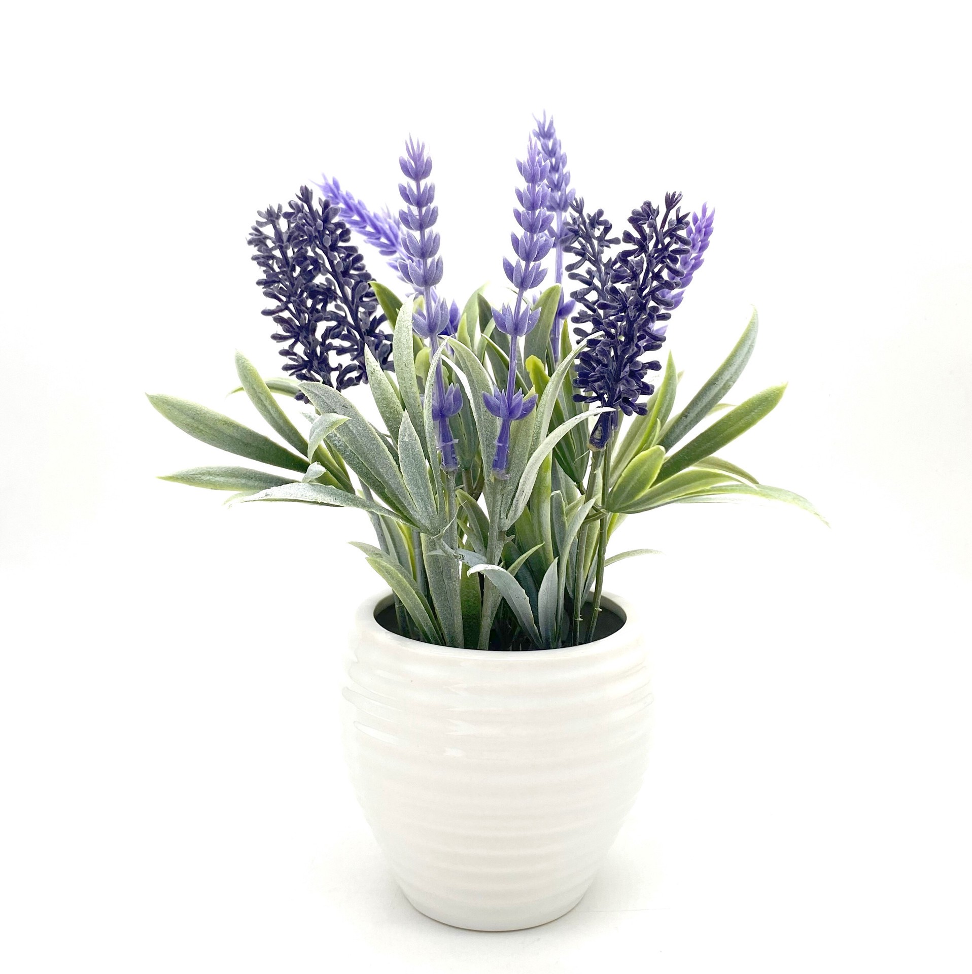 slide 5 of 6, Nearly Natural 10-in Green Indoor Desktop Lavender Artificial flower, 1 ct