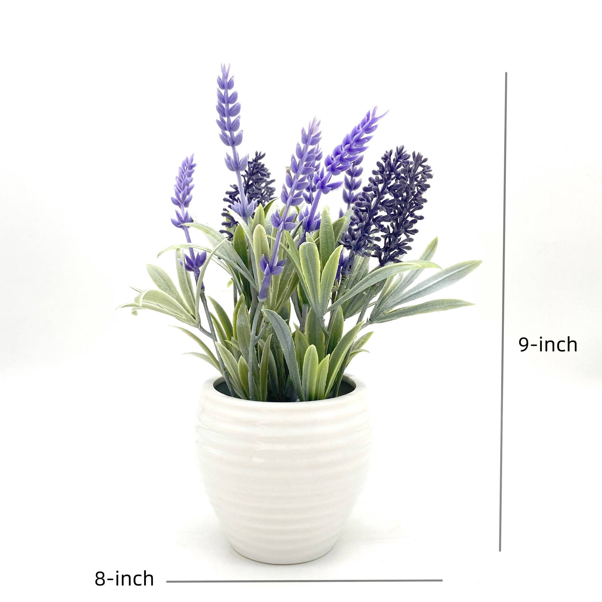 slide 6 of 6, Nearly Natural 10-in Green Indoor Desktop Lavender Artificial flower, 1 ct