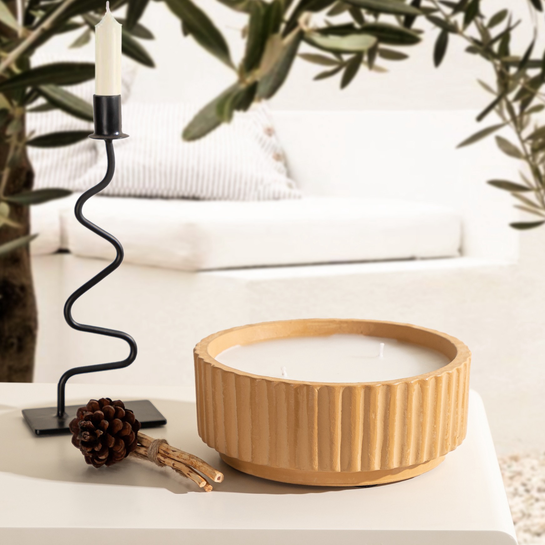 slide 6 of 6, allen + roth 2 -Wick terracotta Tabletop Citronella Candle, 1 ct