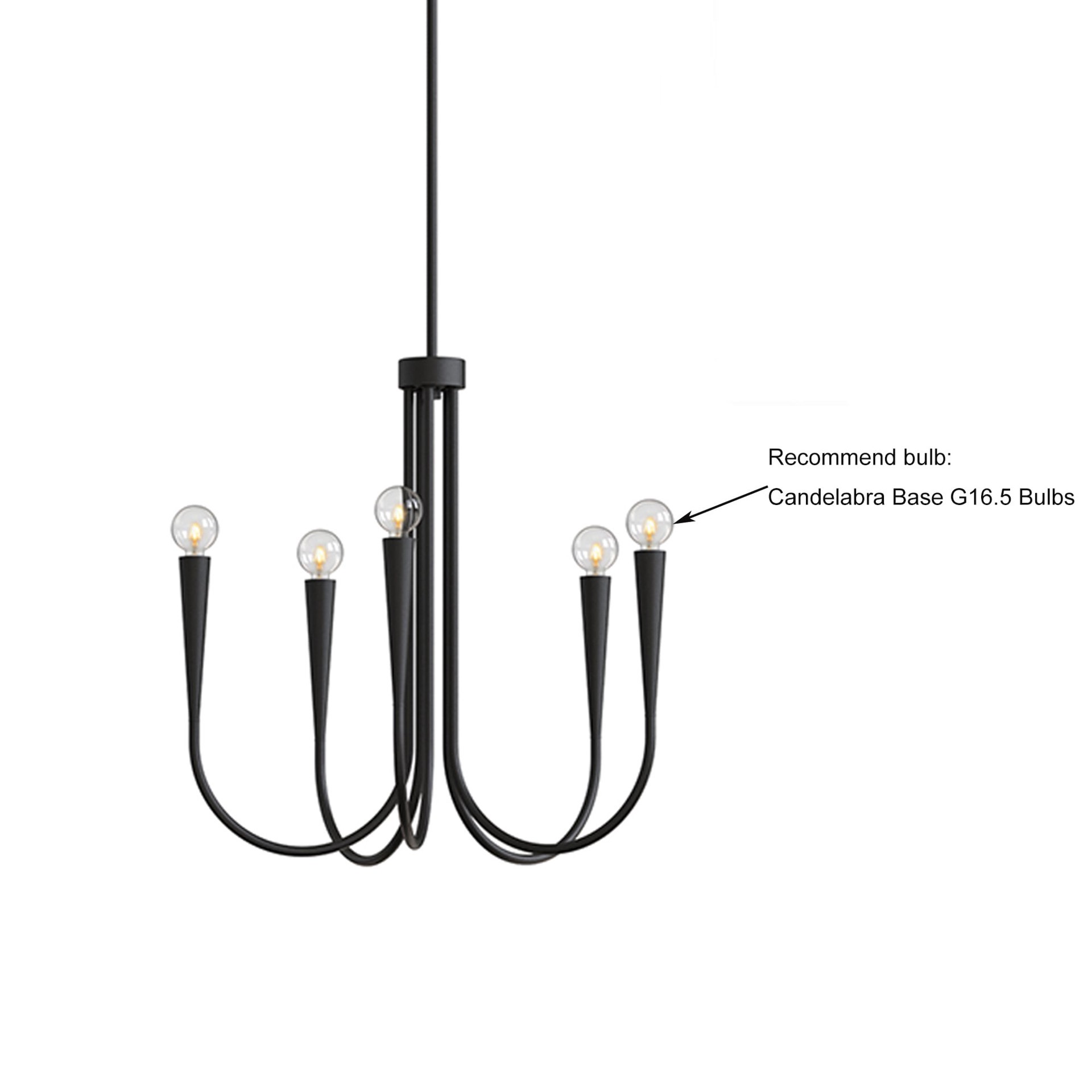 slide 5 of 6, Origin 21 TRENTON 5 -Light Matte Black Modern/contemporary Bare bulb For Use in Bedrooms, Dining Rooms, Foyers, Kitchens, Living Rooms Chandelier, 1 ct