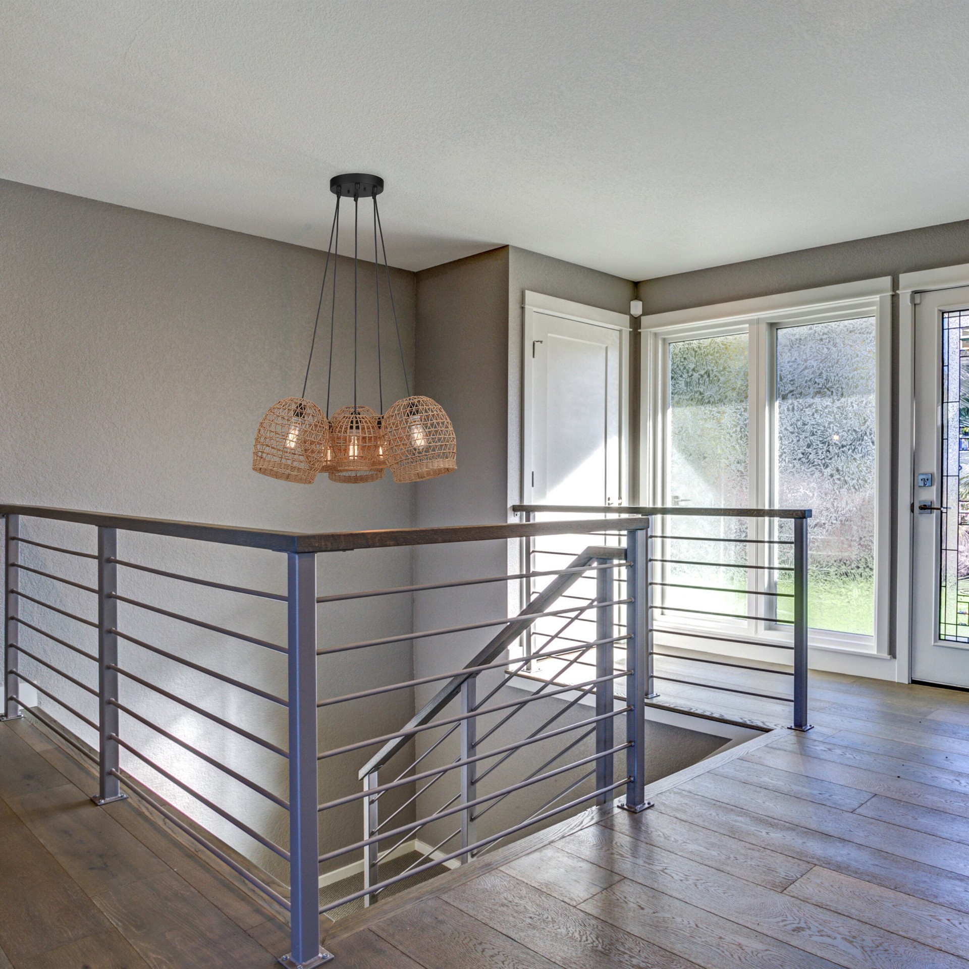 slide 4 of 6, allen + roth MAYA 6 -Light Matte Black Traditional Cage For Use in Bedrooms, Dining Rooms, Foyers, Kitchens, Living Rooms Chandelier, 1 ct