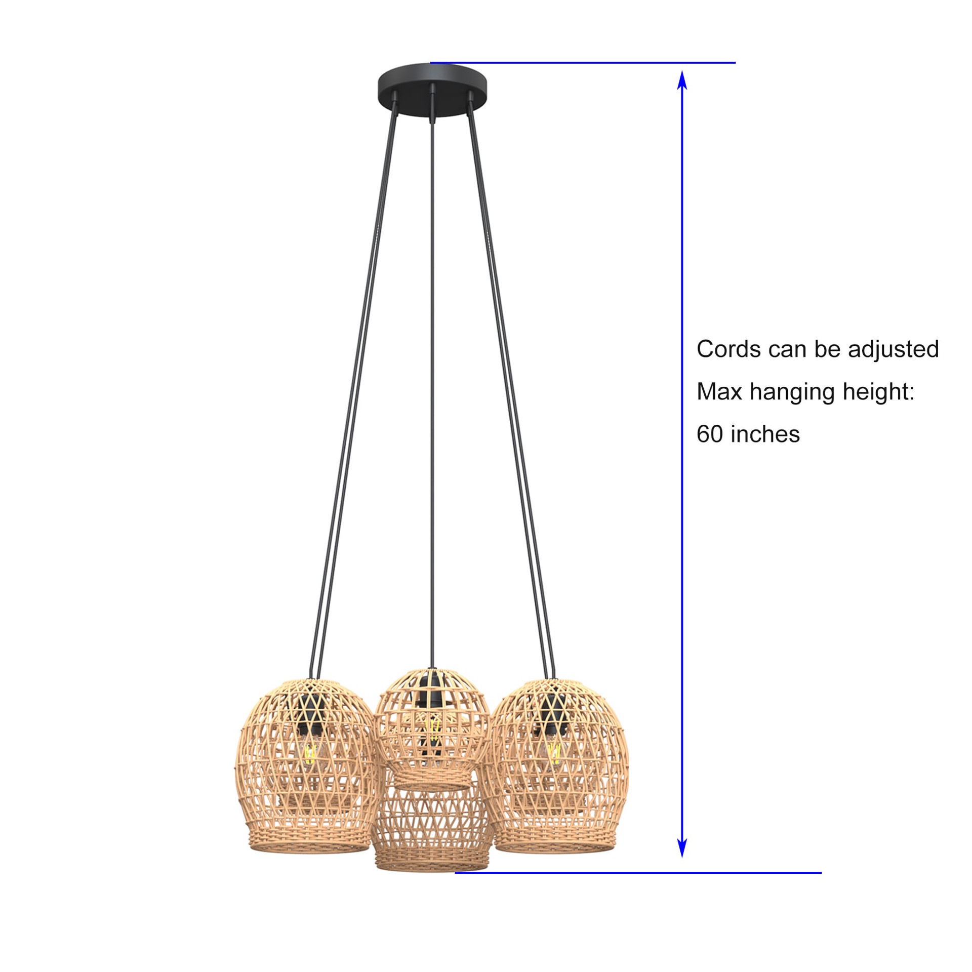 slide 5 of 6, allen + roth MAYA 6 -Light Matte Black Traditional Cage For Use in Bedrooms, Dining Rooms, Foyers, Kitchens, Living Rooms Chandelier, 1 ct