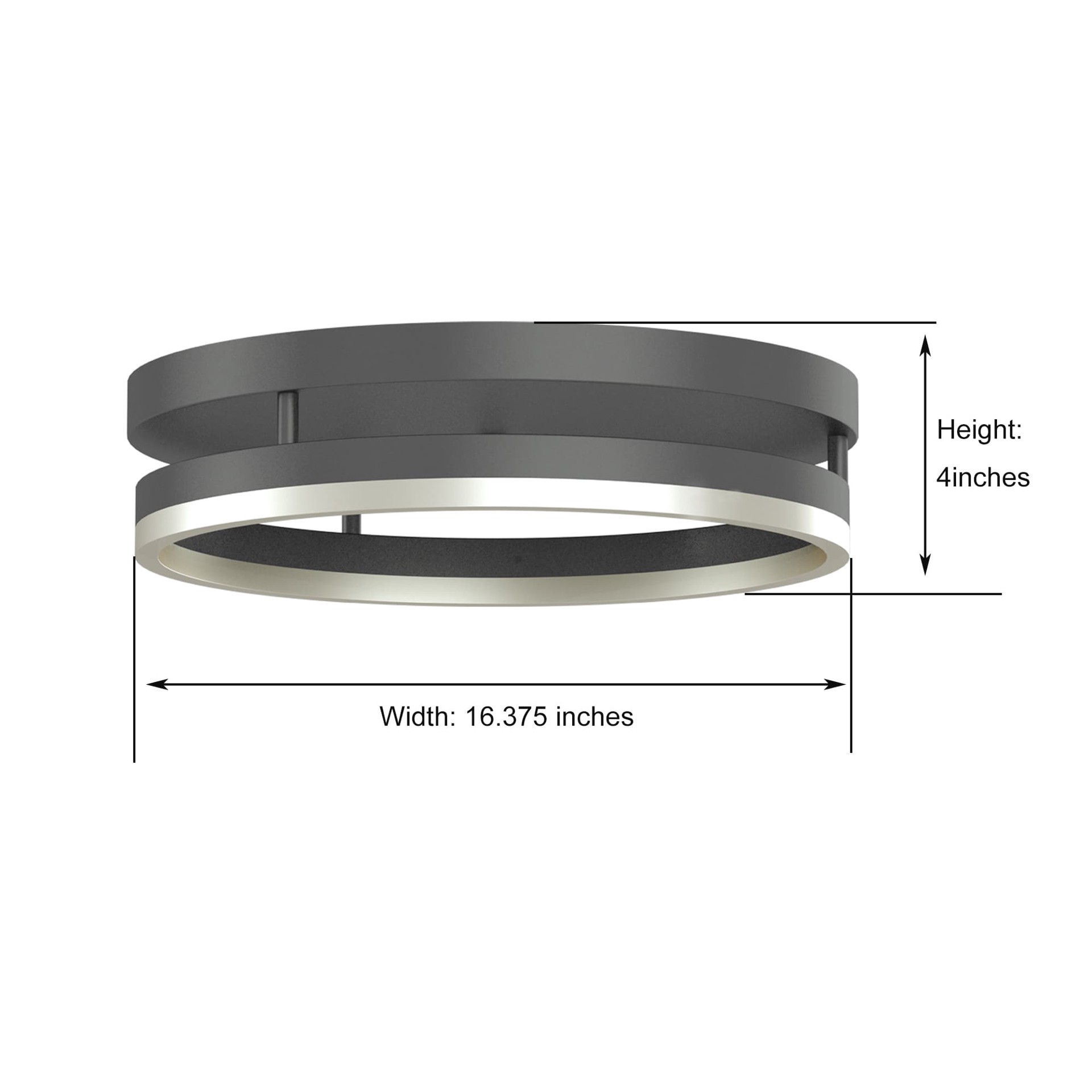 slide 6 of 6, Origin 21 BROOKLYN 16.3-in Matte Black Integrated LED Flush Mount Light, 1 ct