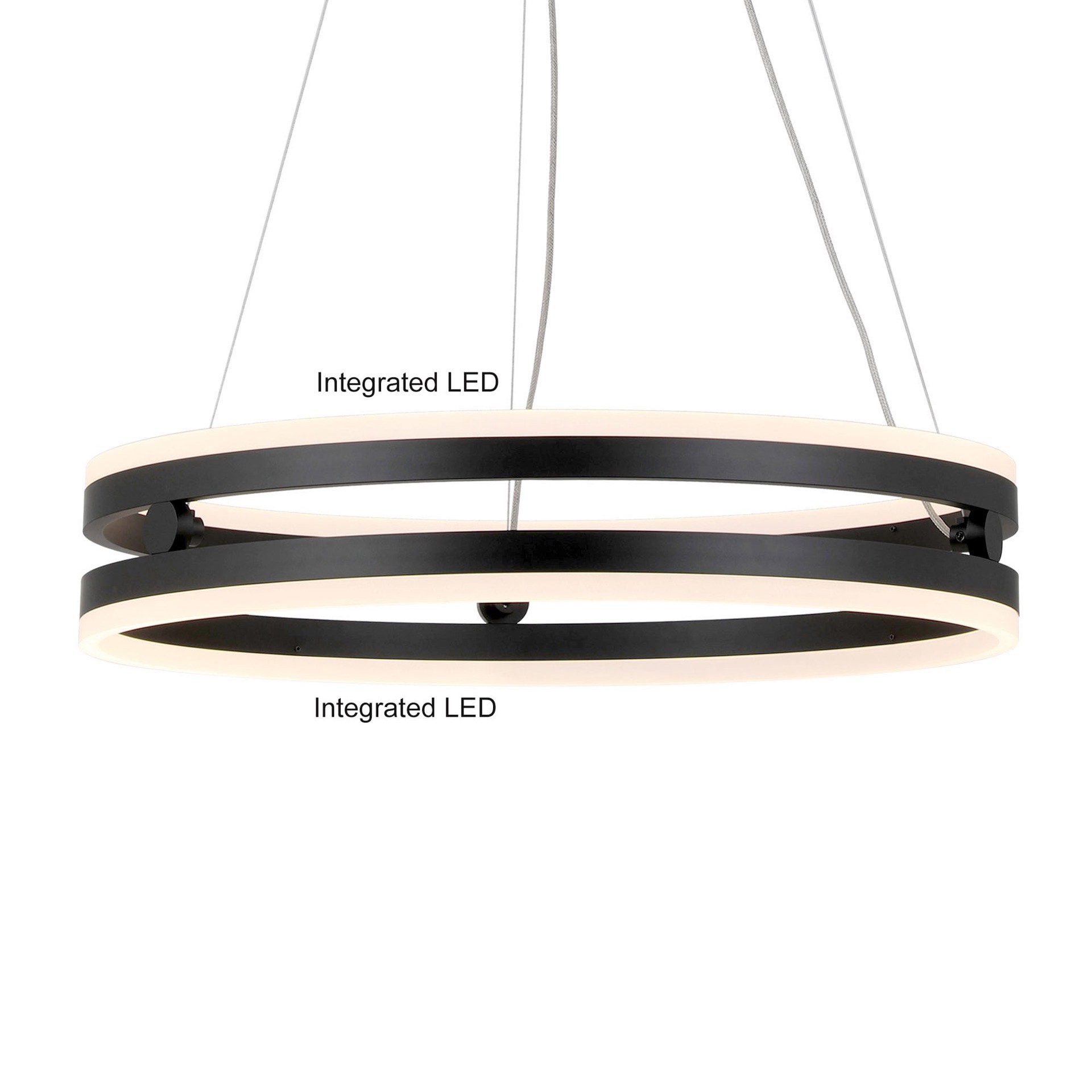 slide 5 of 6, Origin 21 BROOKLYN Matte Black Modern/contemporary Integrated LED For Use in Bathrooms, Bedrooms, Dining Rooms, Foyers, Kitchens, Living Rooms Chandelier, 1 ct