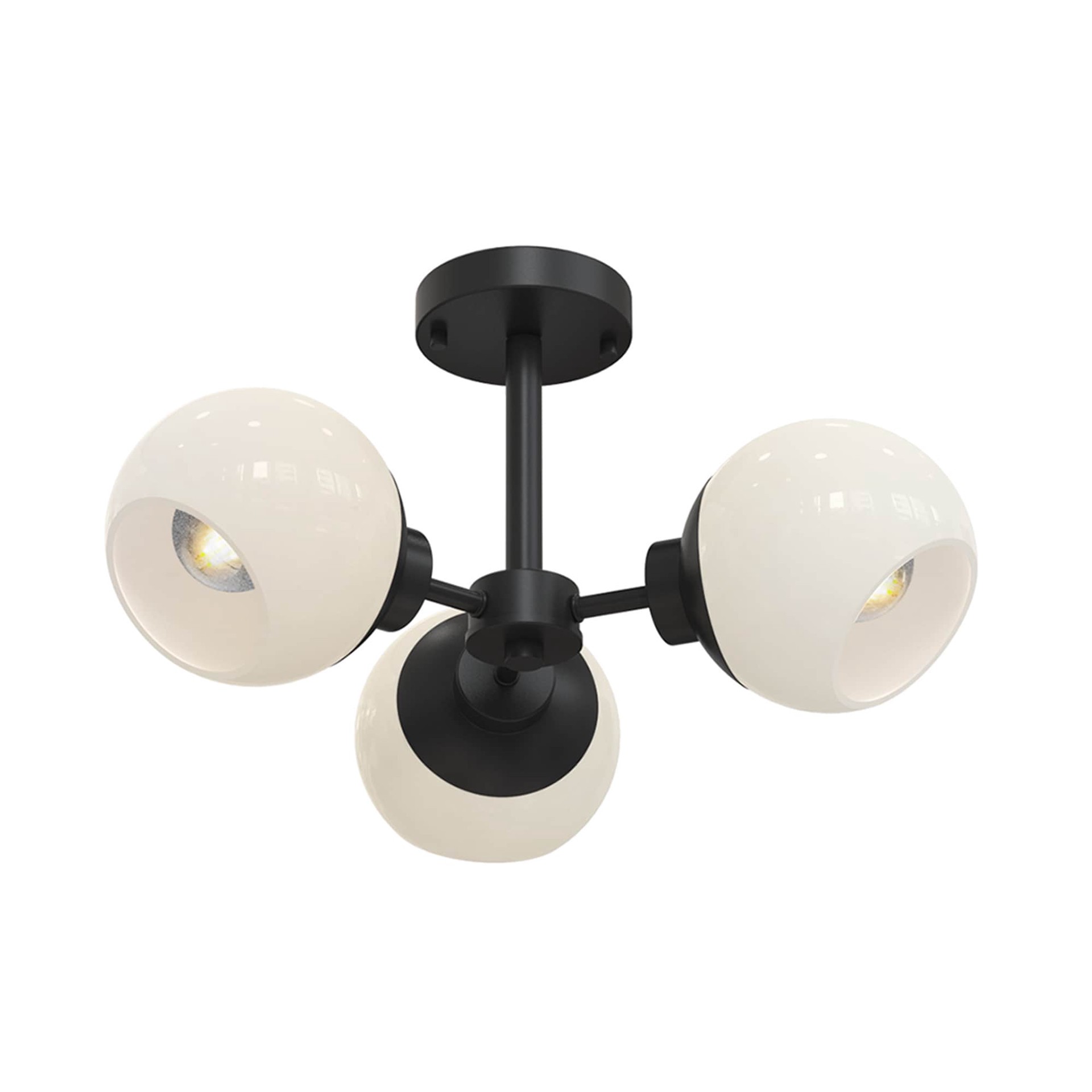 slide 2 of 6, Origin 21 CYPRUS 3 -Light 17.63-in Matte Black Semi Flush Mount Light, 1 ct
