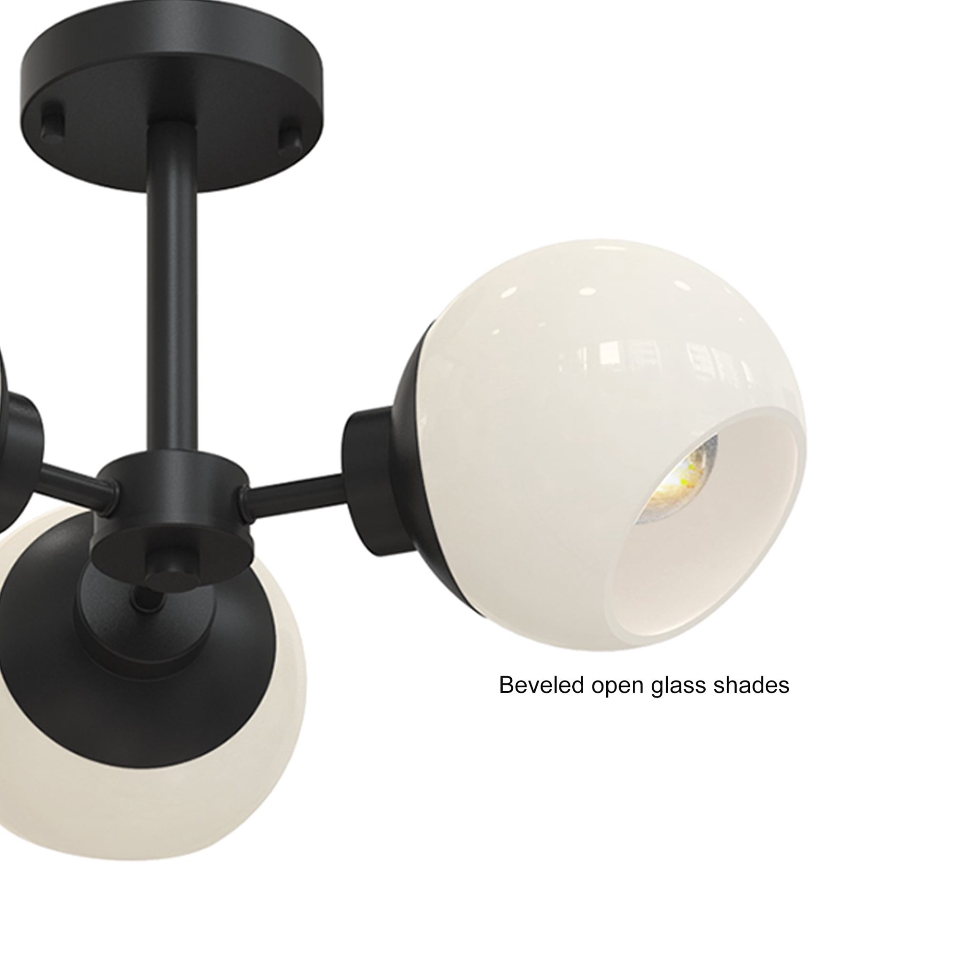 slide 5 of 6, Origin 21 CYPRUS 3 -Light 17.63-in Matte Black Semi Flush Mount Light, 1 ct