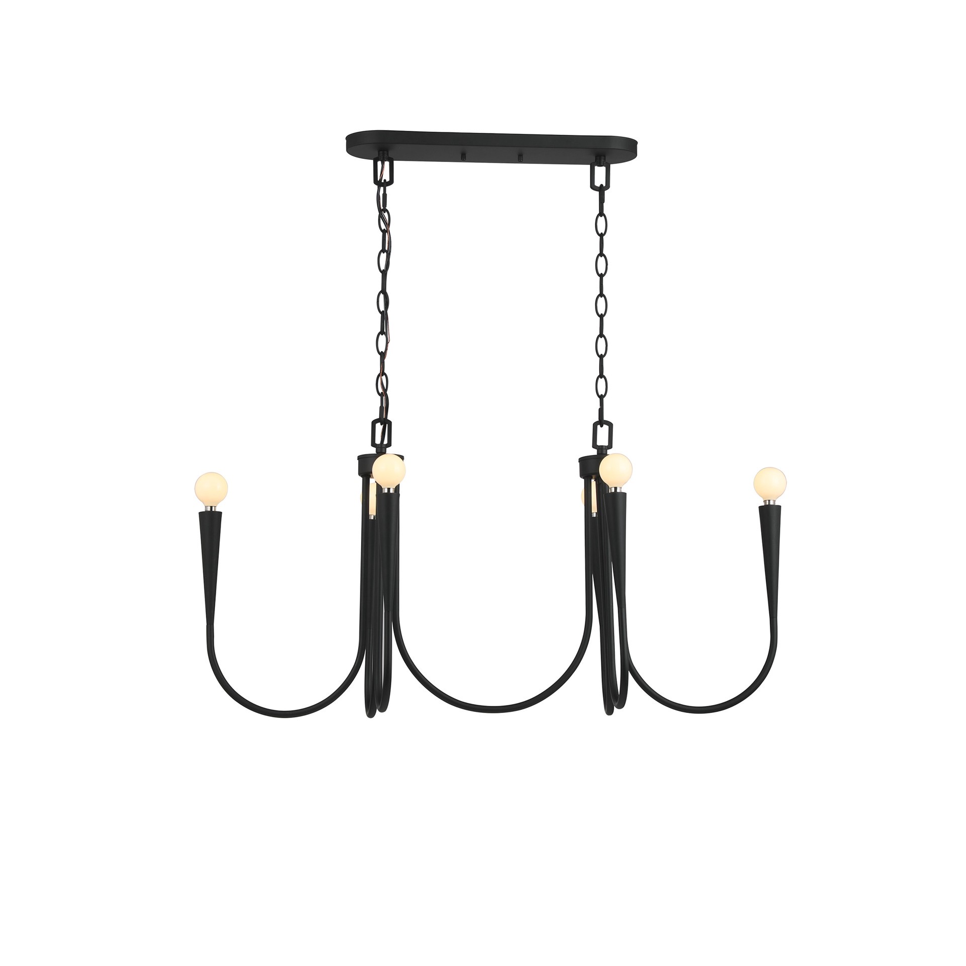slide 2 of 6, Origin 21 TRENTON 6 -Light Matte Black Modern/contemporary Bare bulb For Use in Bedrooms, Dining Rooms, Foyers, Kitchens, Living Rooms Chandelier, 1 ct