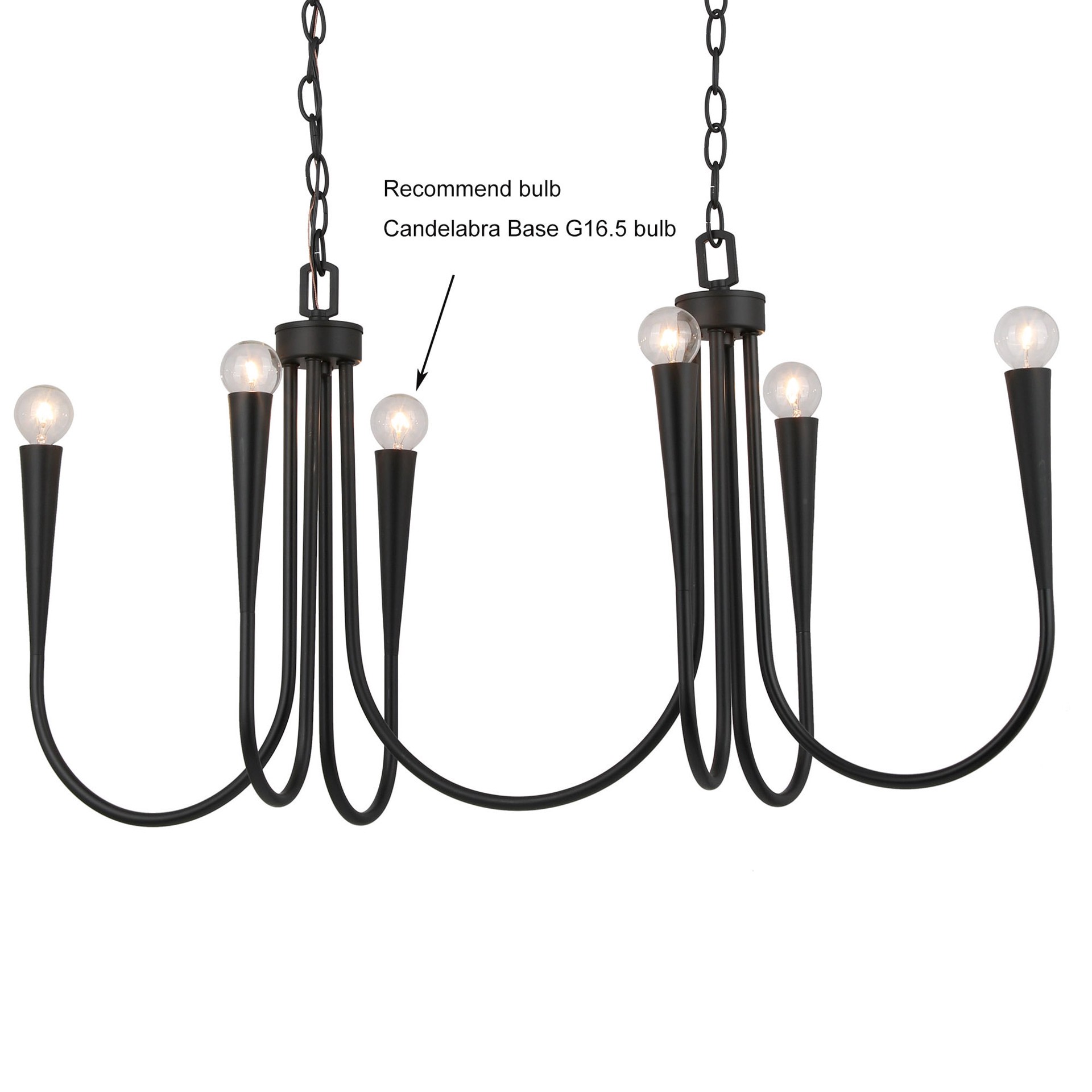 slide 5 of 6, Origin 21 TRENTON 6 -Light Matte Black Modern/contemporary Bare bulb For Use in Bedrooms, Dining Rooms, Foyers, Kitchens, Living Rooms Chandelier, 1 ct