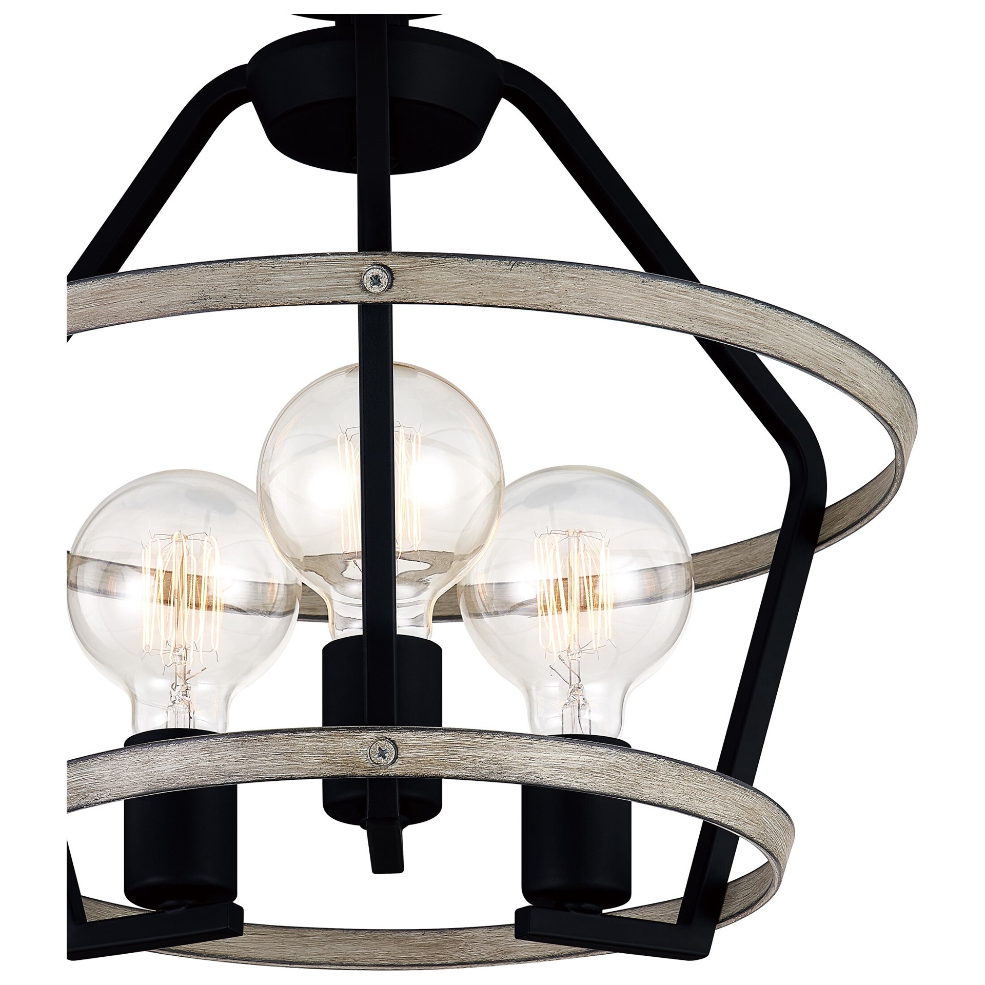 slide 5 of 6, Quoizel Sumpter 3 -Light 14-in Matte Black Semi Flush Mount Light, 1 ct