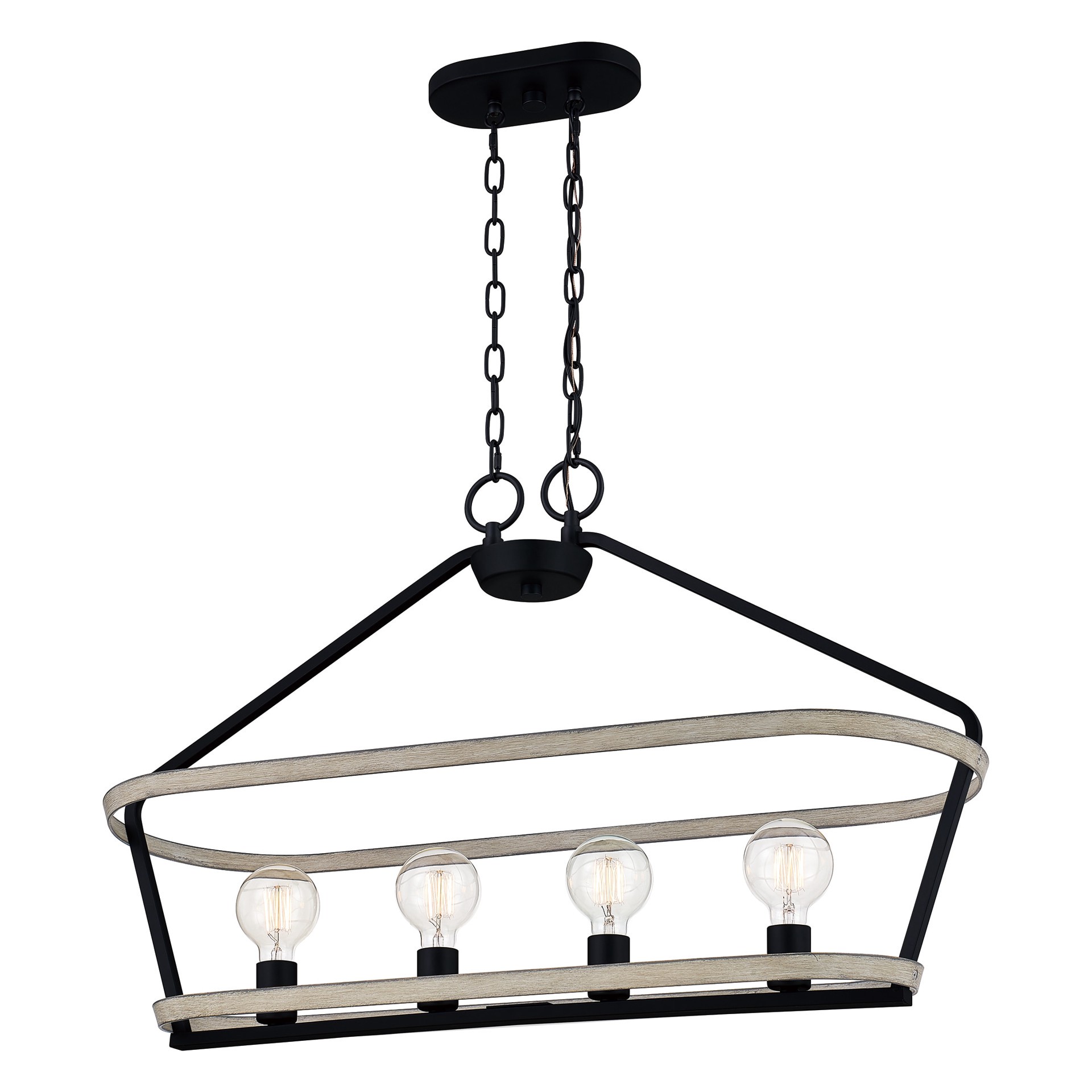 slide 2 of 6, Quoizel Sumpter 4 -Light Matte Black Farmhouse Cage For Use in Bedrooms, Dining Rooms, Foyers, Kitchens, Living Rooms Chandelier, 1 ct