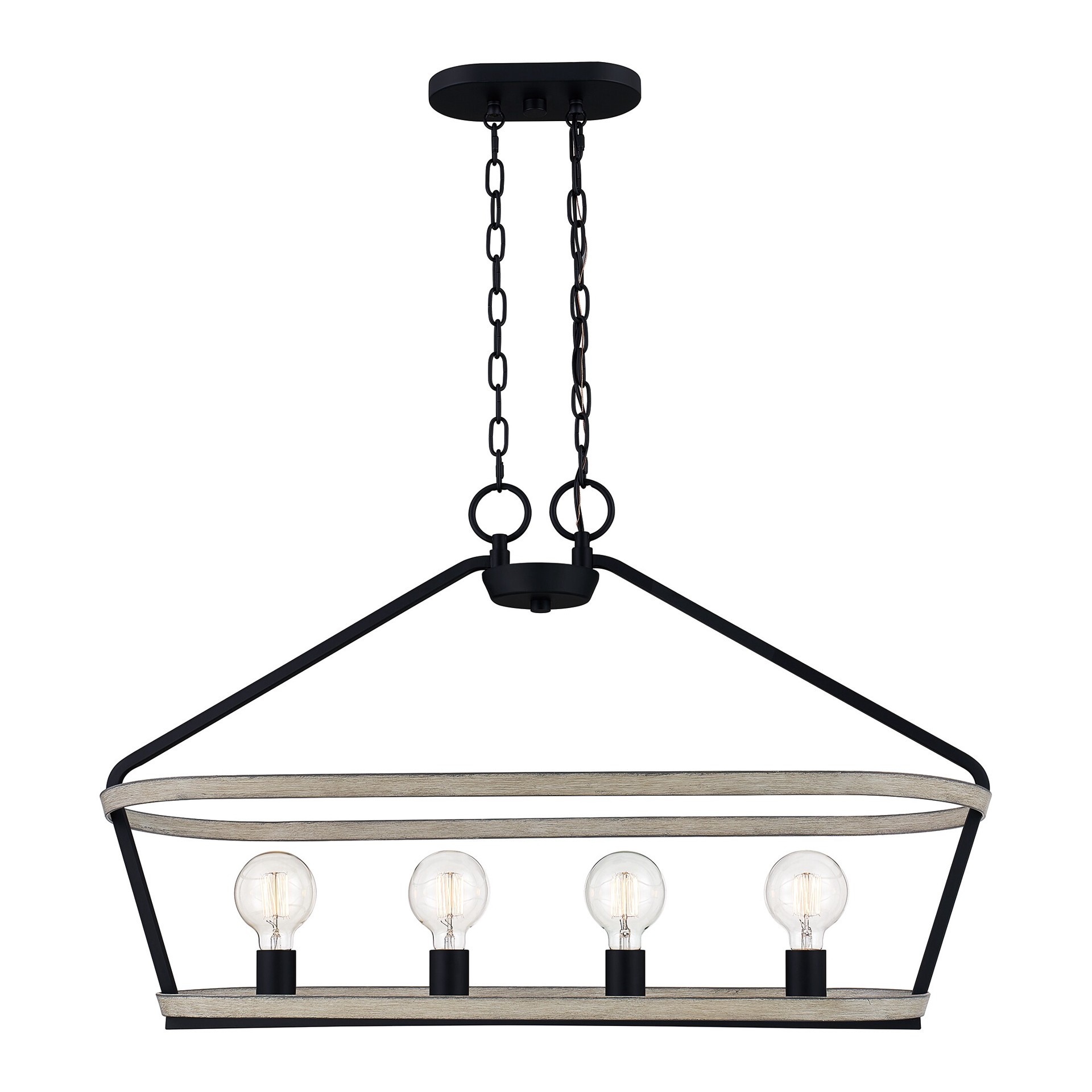 slide 3 of 6, Quoizel Sumpter 4 -Light Matte Black Farmhouse Cage For Use in Bedrooms, Dining Rooms, Foyers, Kitchens, Living Rooms Chandelier, 1 ct