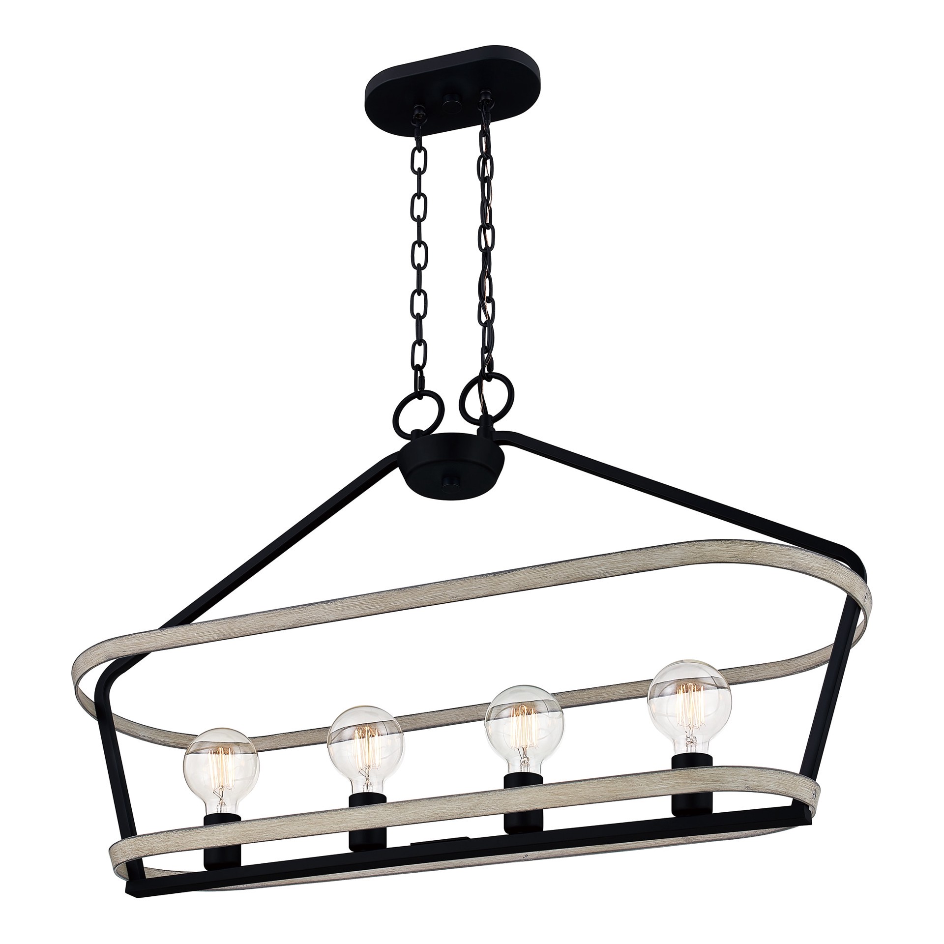 slide 6 of 6, Quoizel Sumpter 4 -Light Matte Black Farmhouse Cage For Use in Bedrooms, Dining Rooms, Foyers, Kitchens, Living Rooms Chandelier, 1 ct