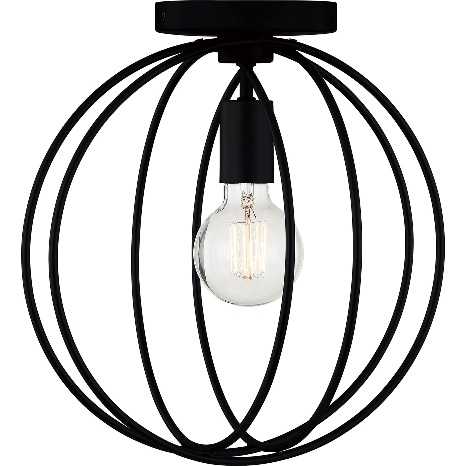 slide 2 of 6, Quoizel Ellerbrooke 1 -Light 12-in Matte Black Flush Mount Light, 1 ct