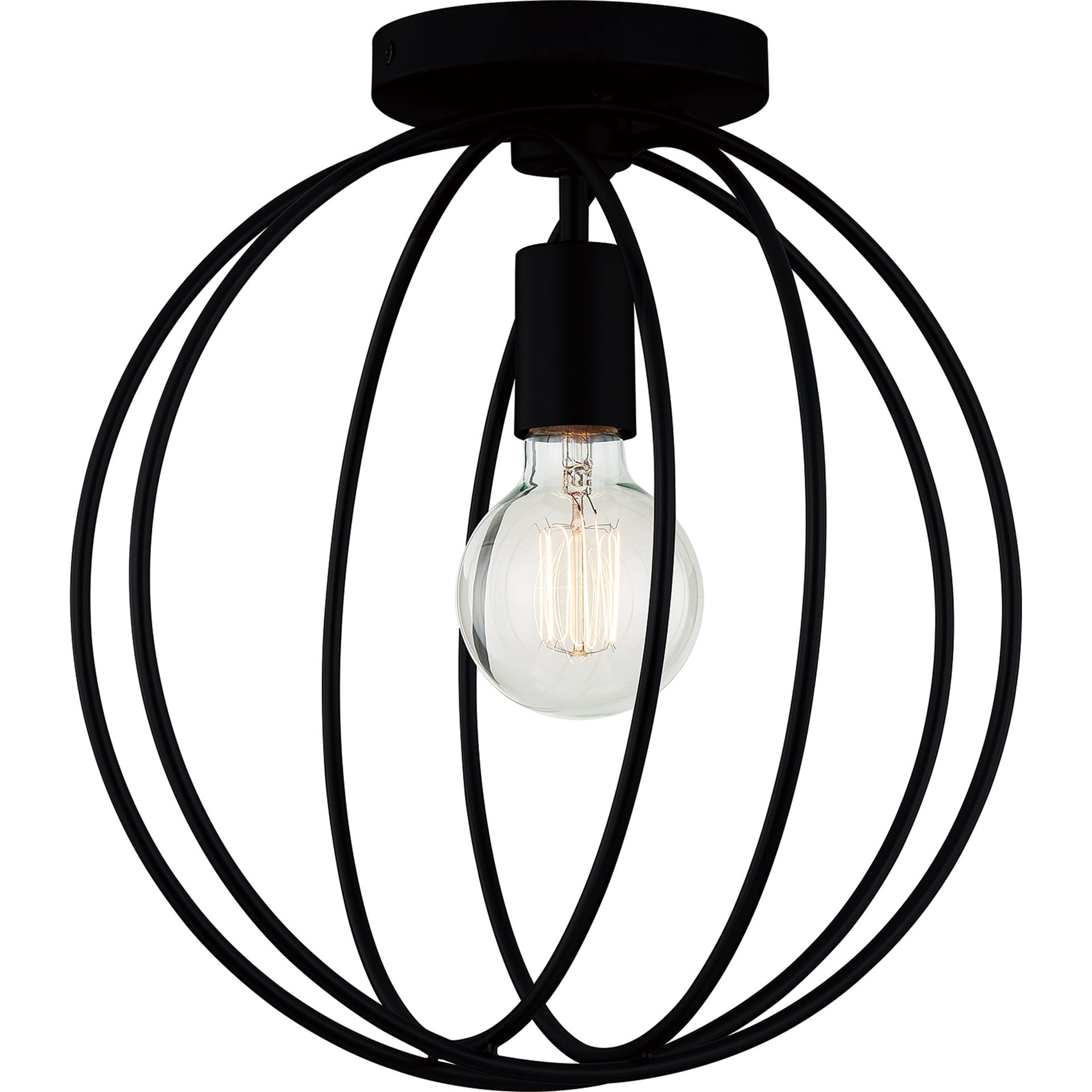 slide 3 of 6, Quoizel Ellerbrooke 1 -Light 12-in Matte Black Flush Mount Light, 1 ct