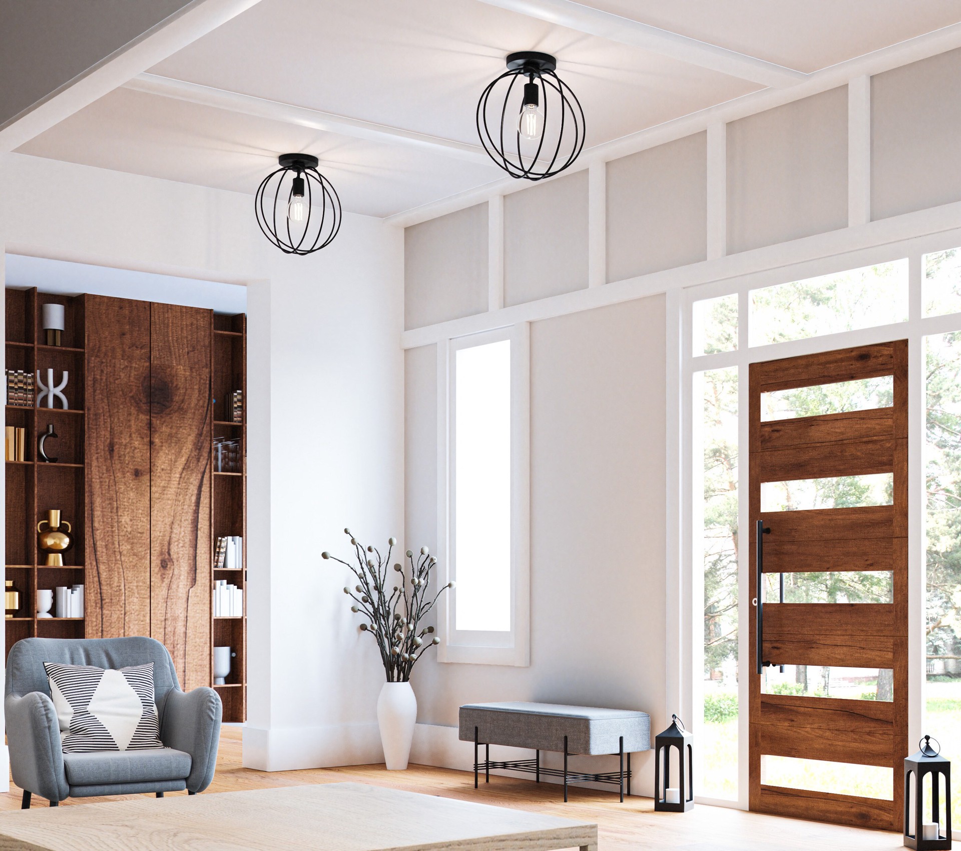 slide 4 of 6, Quoizel Ellerbrooke 1 -Light 12-in Matte Black Flush Mount Light, 1 ct