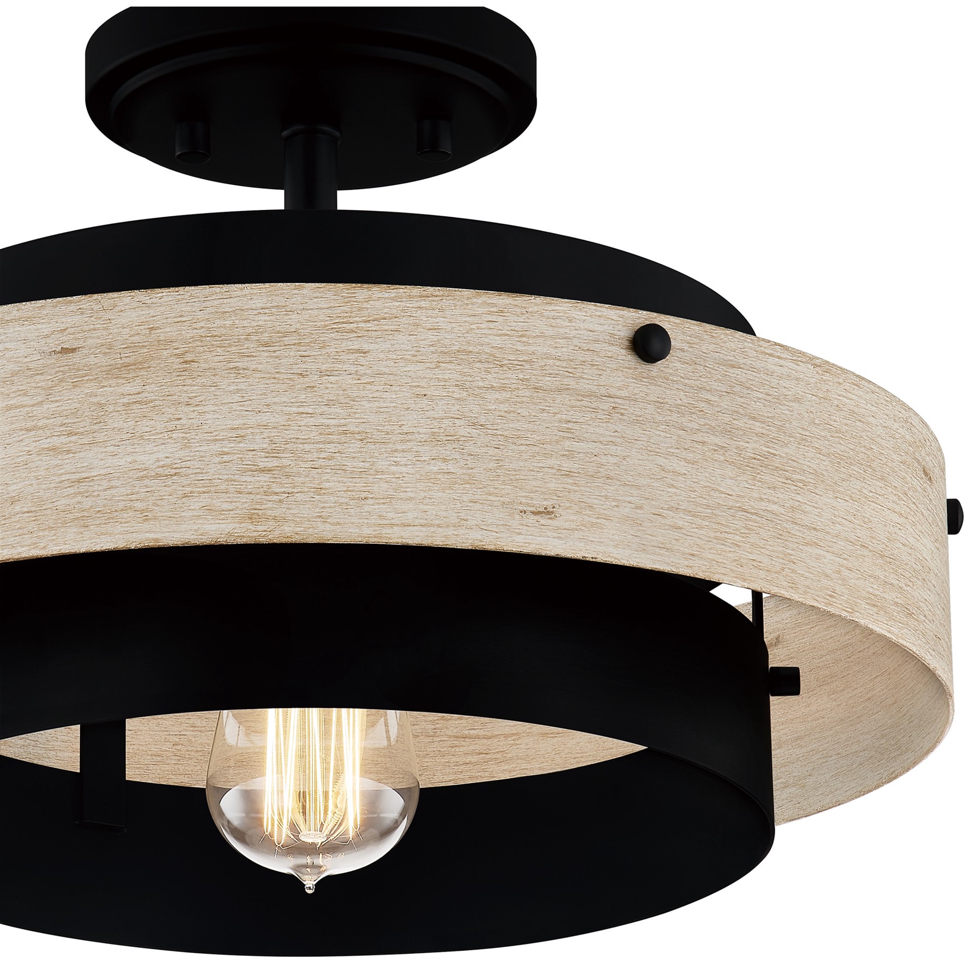 slide 5 of 6, Quoizel Ainsley 1 -Light 14.13-in Matte Black Semi Flush Mount Light, 1 ct