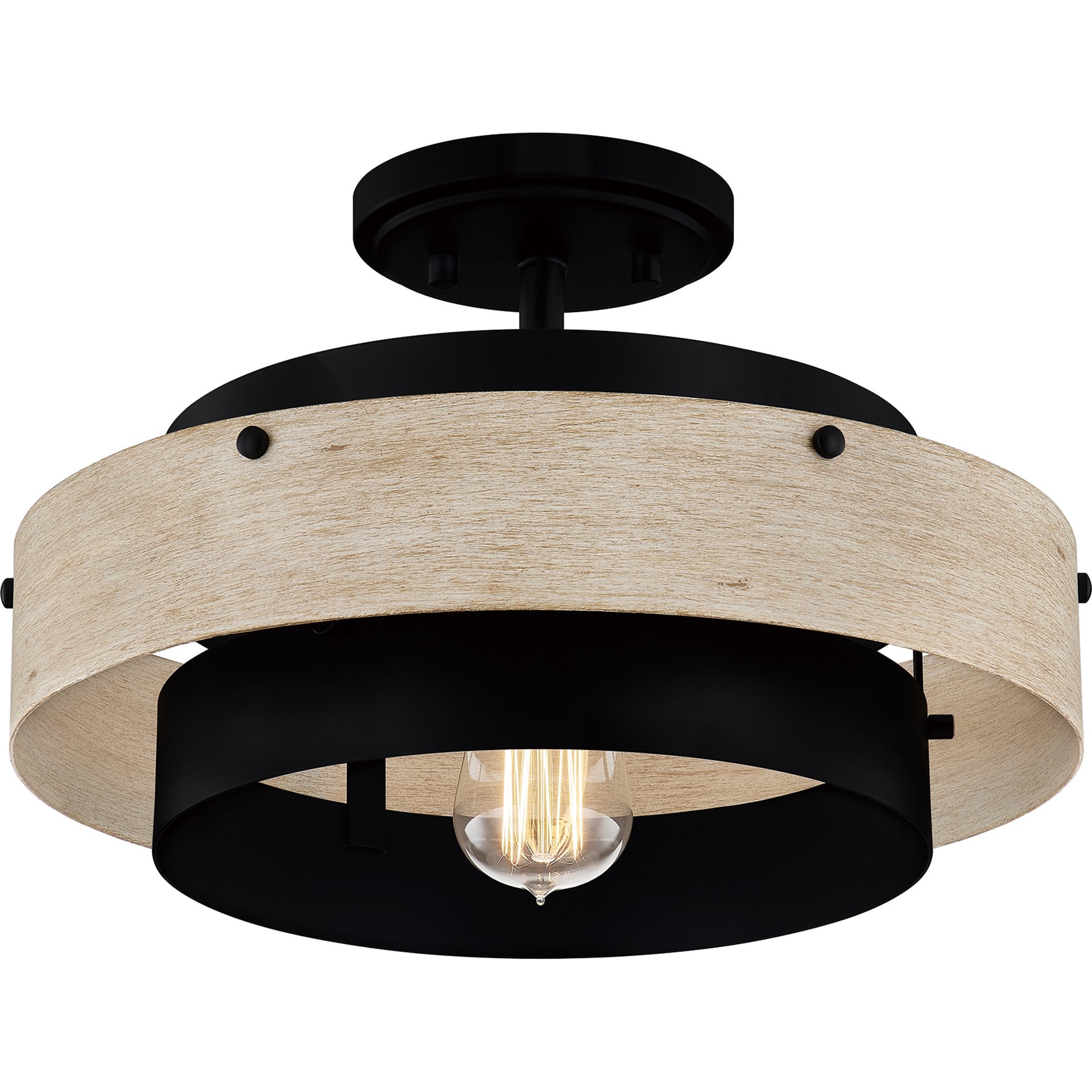 slide 6 of 6, Quoizel Ainsley 1 -Light 14.13-in Matte Black Semi Flush Mount Light, 1 ct