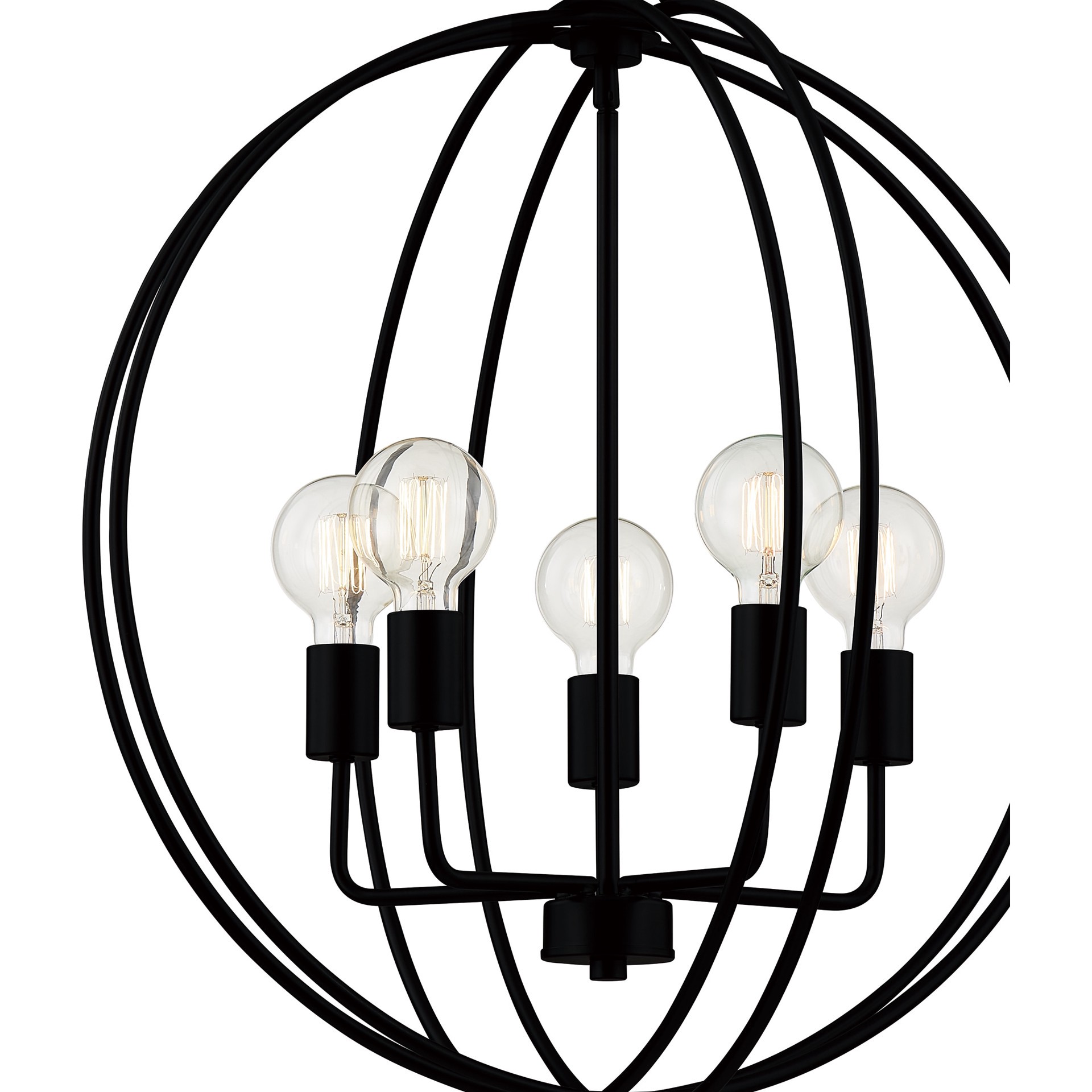 slide 5 of 6, Quoizel Ellerbrooke 5 -Light Matte Black Transitional Globe Large Hanging Pendant light, 1 ct