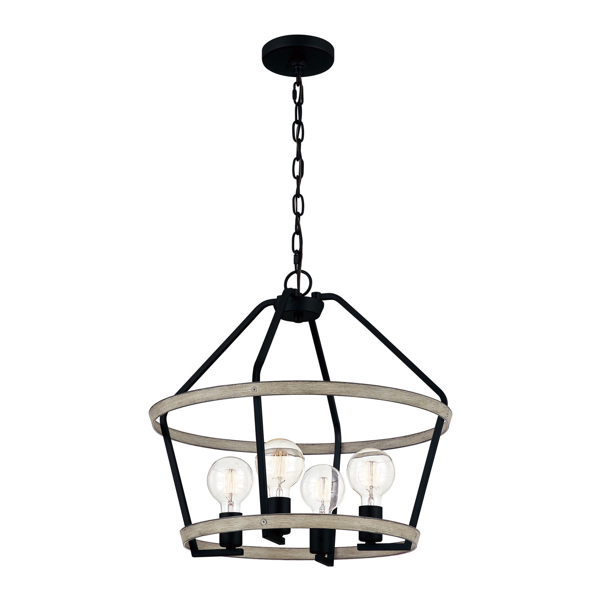 slide 2 of 6, Quoizel Sumpter 4 -Light Matte Black Transitional Metal Cage Lantern Medium Hanging Pendant Light, 1 ct
