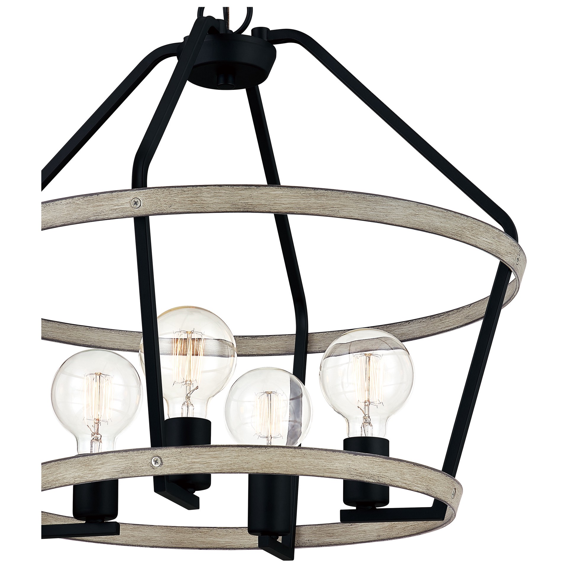 slide 5 of 6, Quoizel Sumpter 4 -Light Matte Black Transitional Metal Cage Lantern Medium Hanging Pendant Light, 1 ct