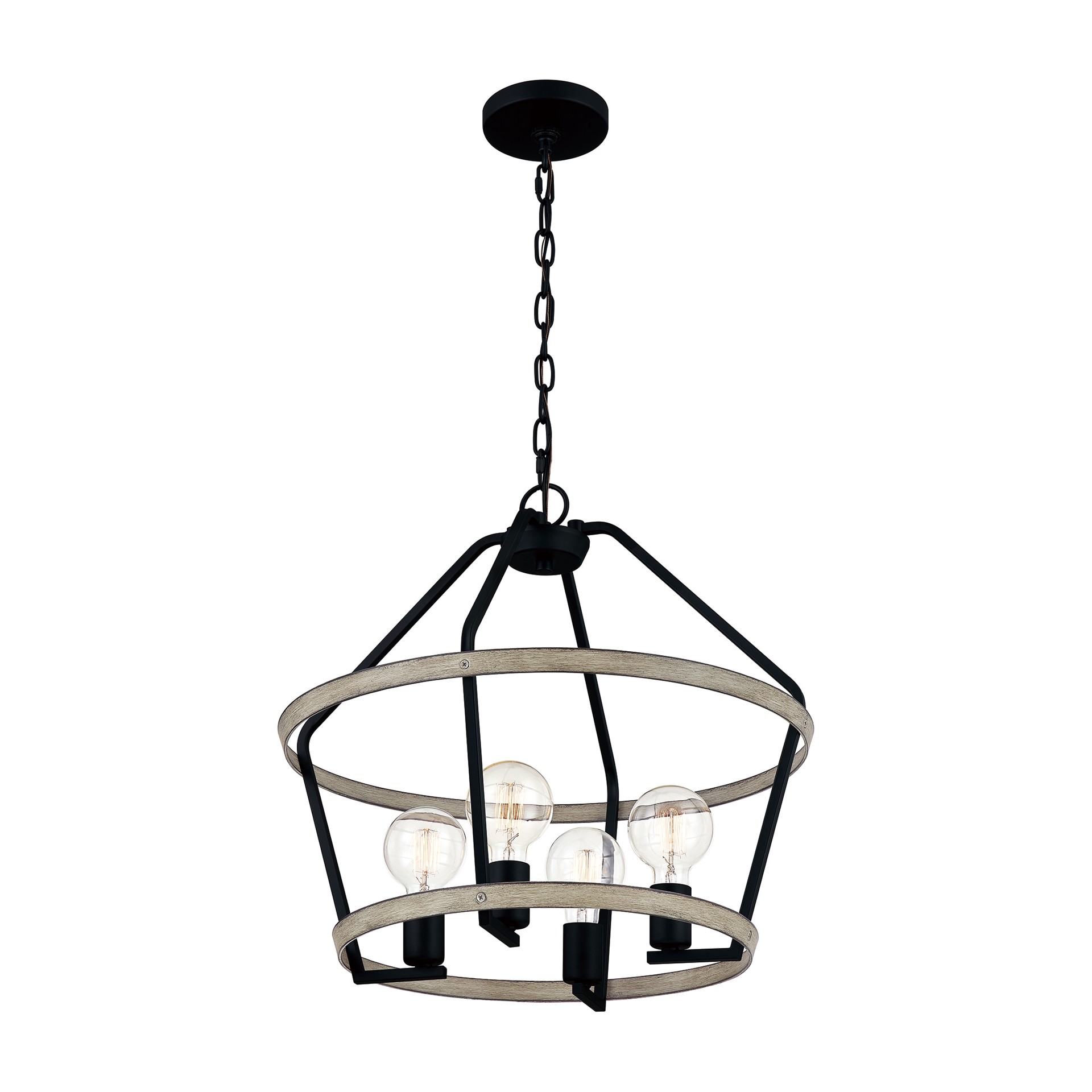 slide 6 of 6, Quoizel Sumpter 4 -Light Matte Black Transitional Metal Cage Lantern Medium Hanging Pendant Light, 1 ct