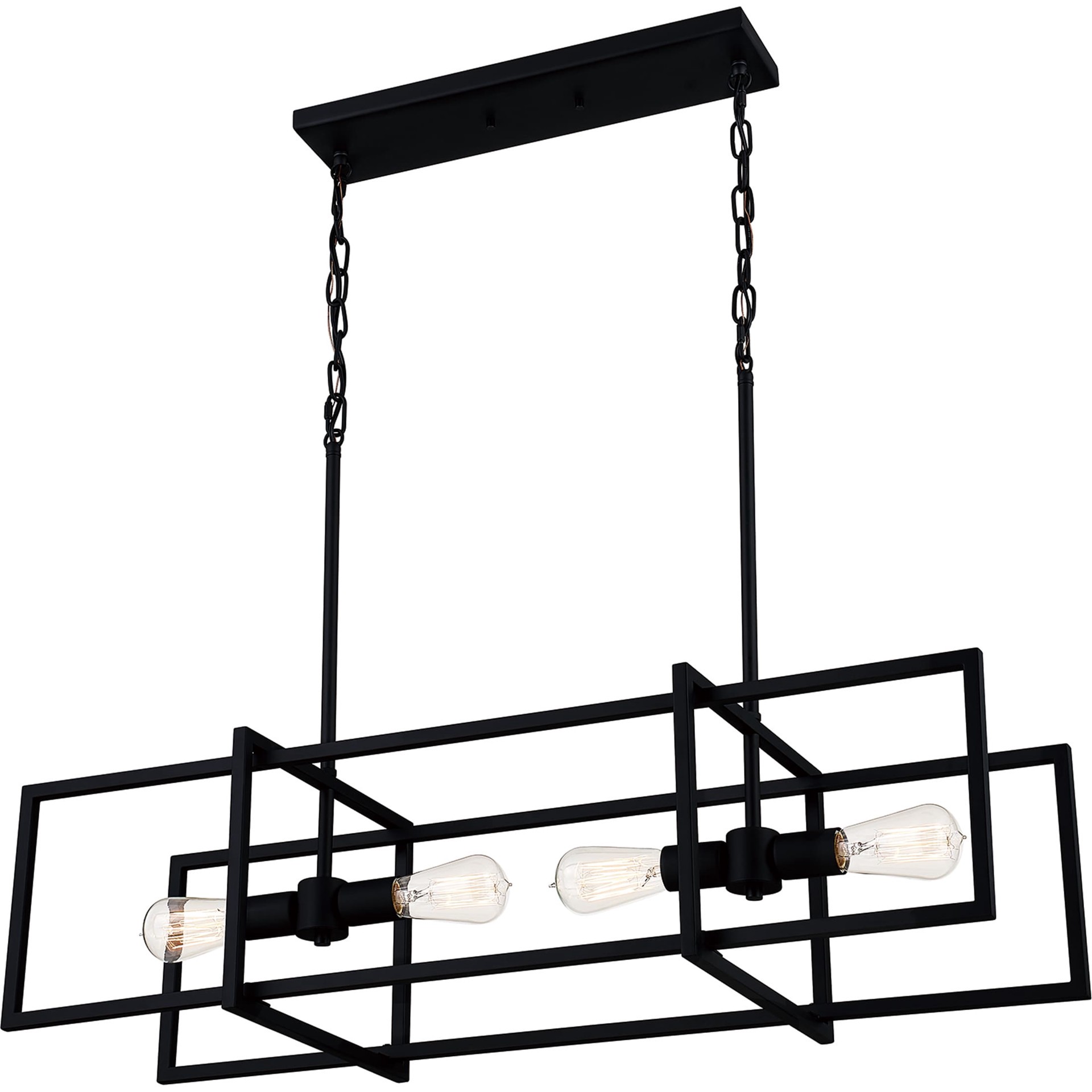 slide 6 of 6, Quoizel Renford 4 -Light Matte Black Transitional Cage For Use in Bedrooms, Dining Rooms, Foyers, Kitchens, Living Rooms Chandelier, 1 ct