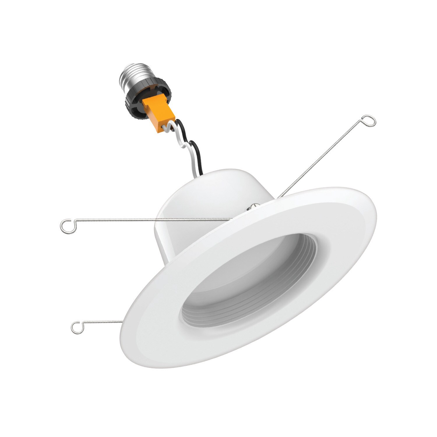 slide 3 of 6, GE Classic White 5-in or 6-in 700 -Lumens Daylight Round Dimmable LED Damp rated Recessed Downlight, 1 ct