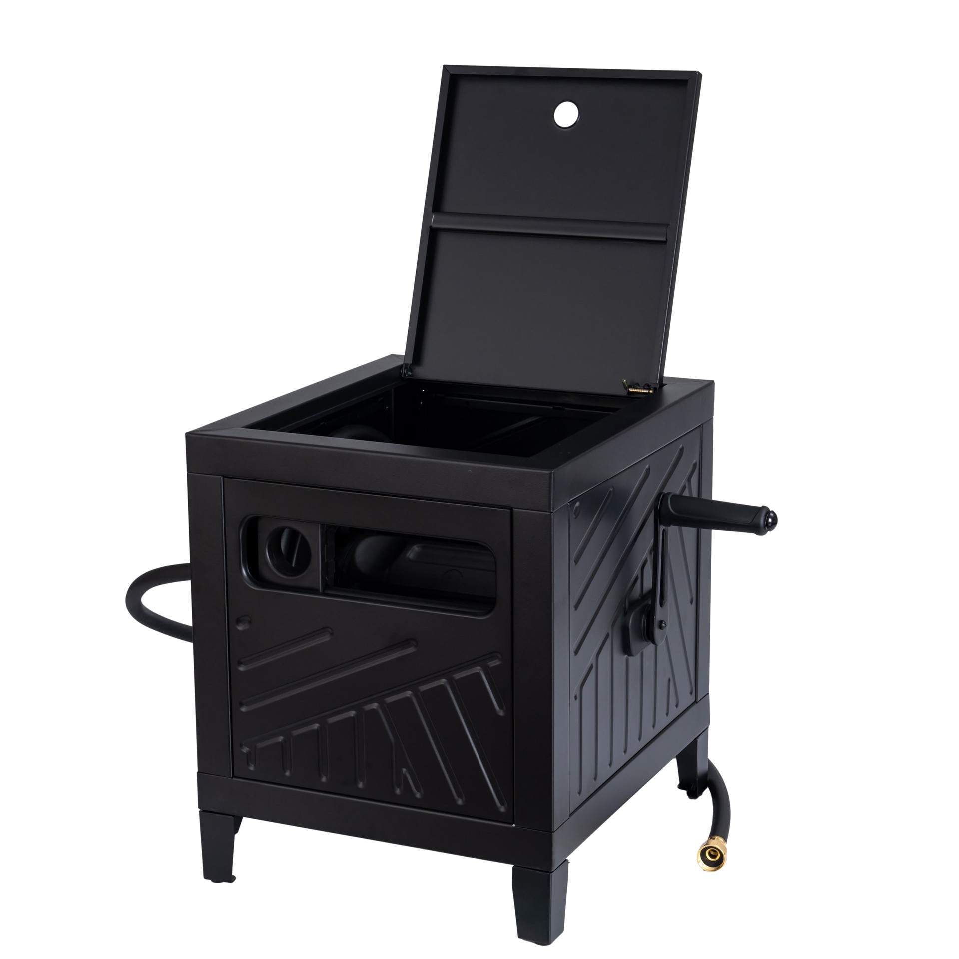 slide 2 of 6, Style Selections Black Steel 100-ft Container Hose Reel, 1 ct