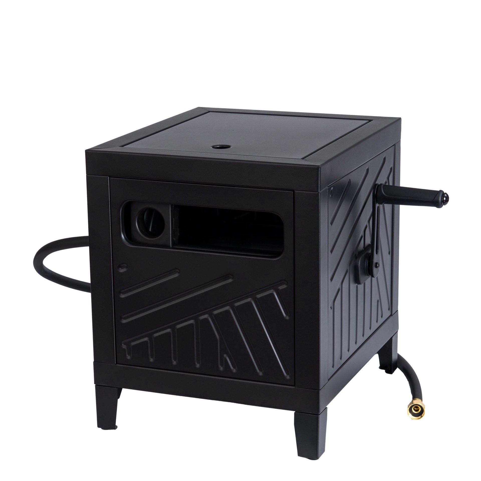 slide 3 of 6, Style Selections Black Steel 100-ft Container Hose Reel, 1 ct