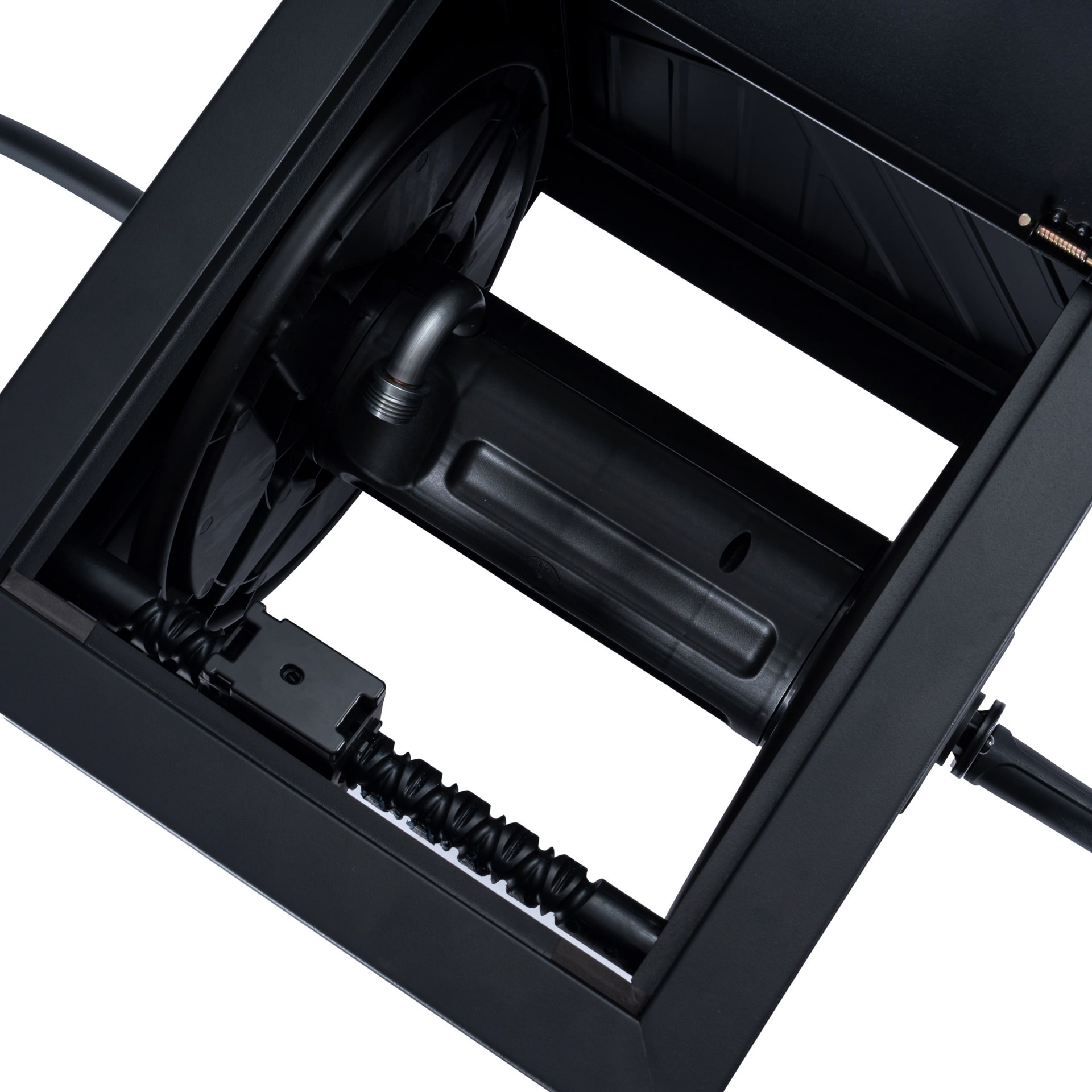 slide 6 of 6, Style Selections Black Steel 100-ft Container Hose Reel, 1 ct