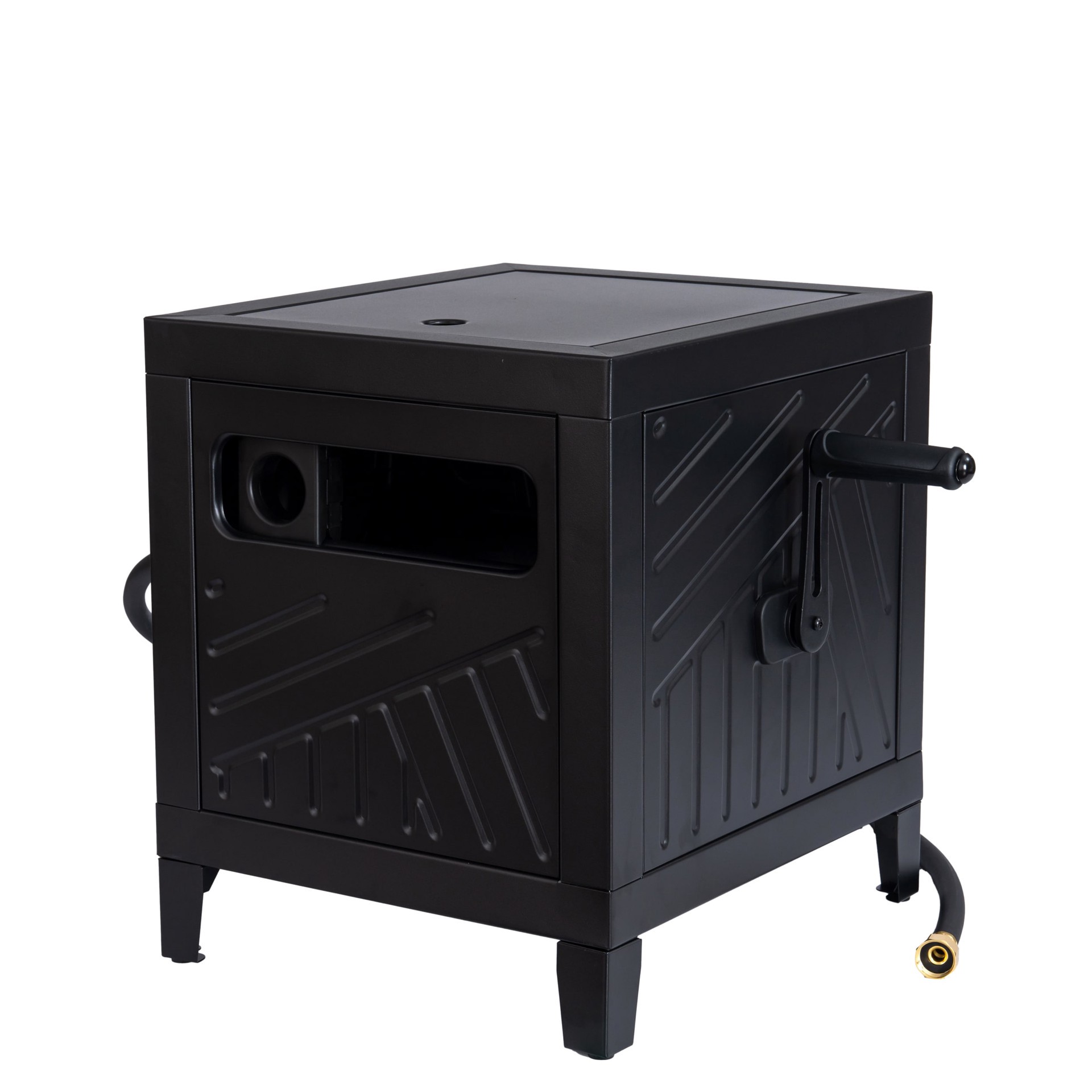 slide 1 of 6, Style Selections Black Steel 100-ft Container Hose Reel, 1 ct