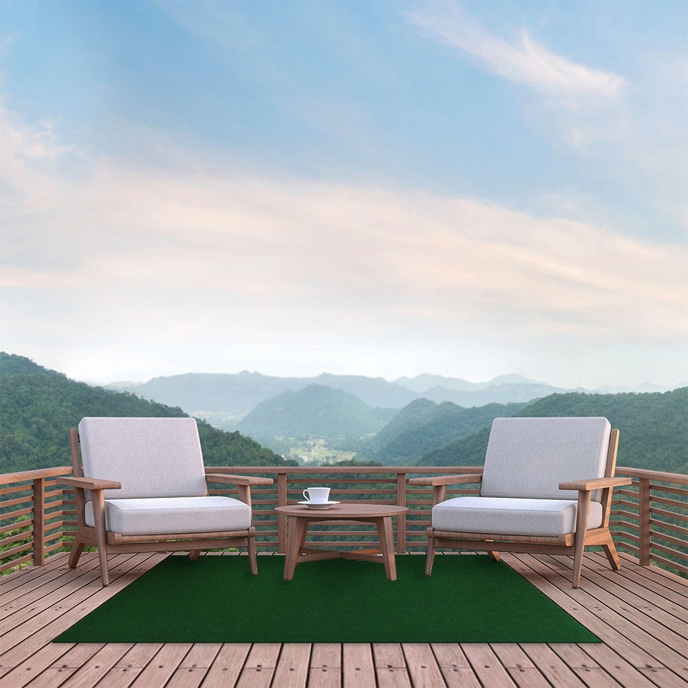 slide 1 of 1, Mohawk 4 x 6 (ft) Flatweave Green Rectangular Indoor/Outdoor Solid Pet Friendly Area rug 6, 1 ct