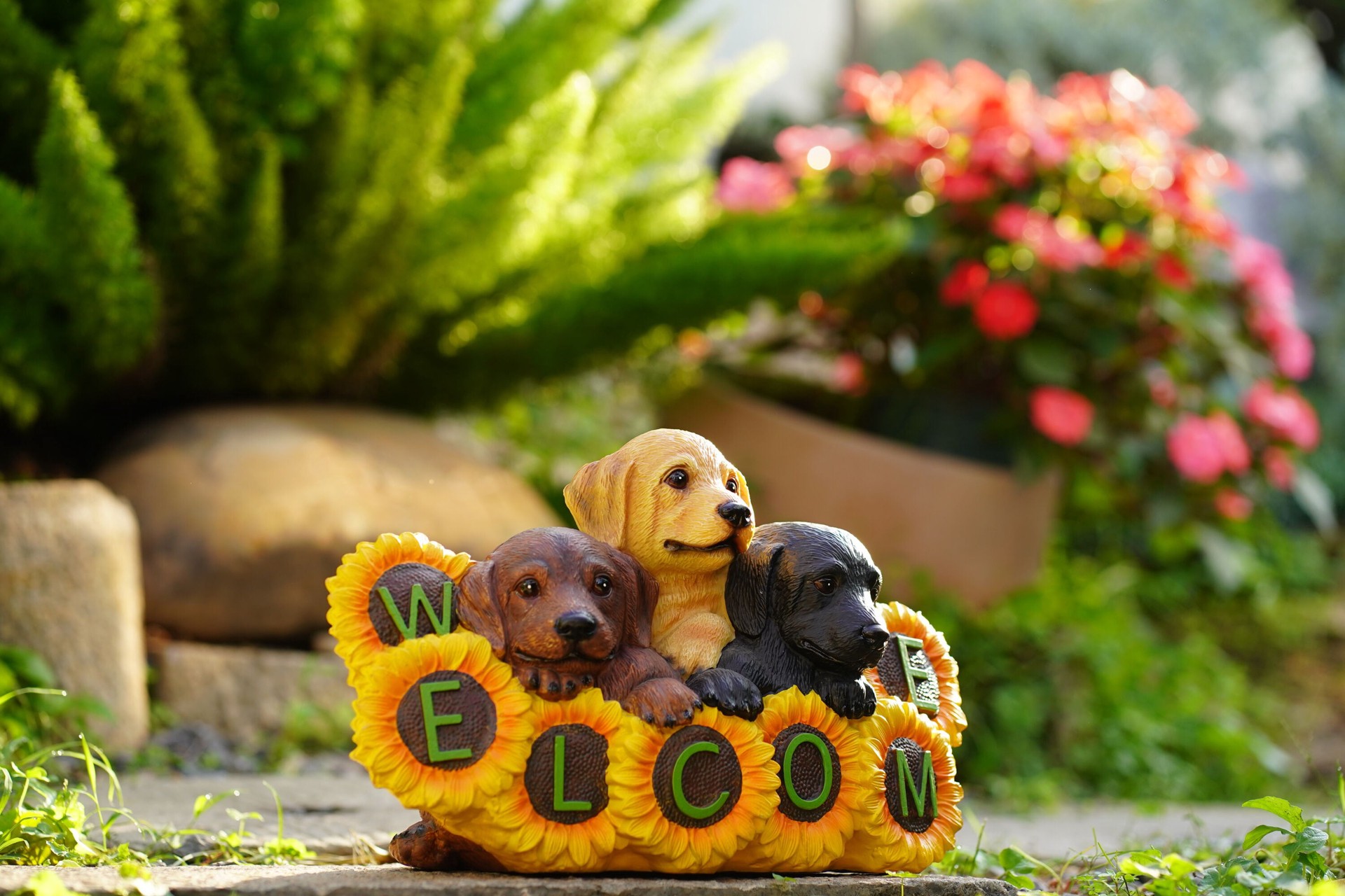 slide 5 of 6, Style Selections 9-in H x 15-in W Multiple colors/finishes Dog Garden Statue, 1 ct