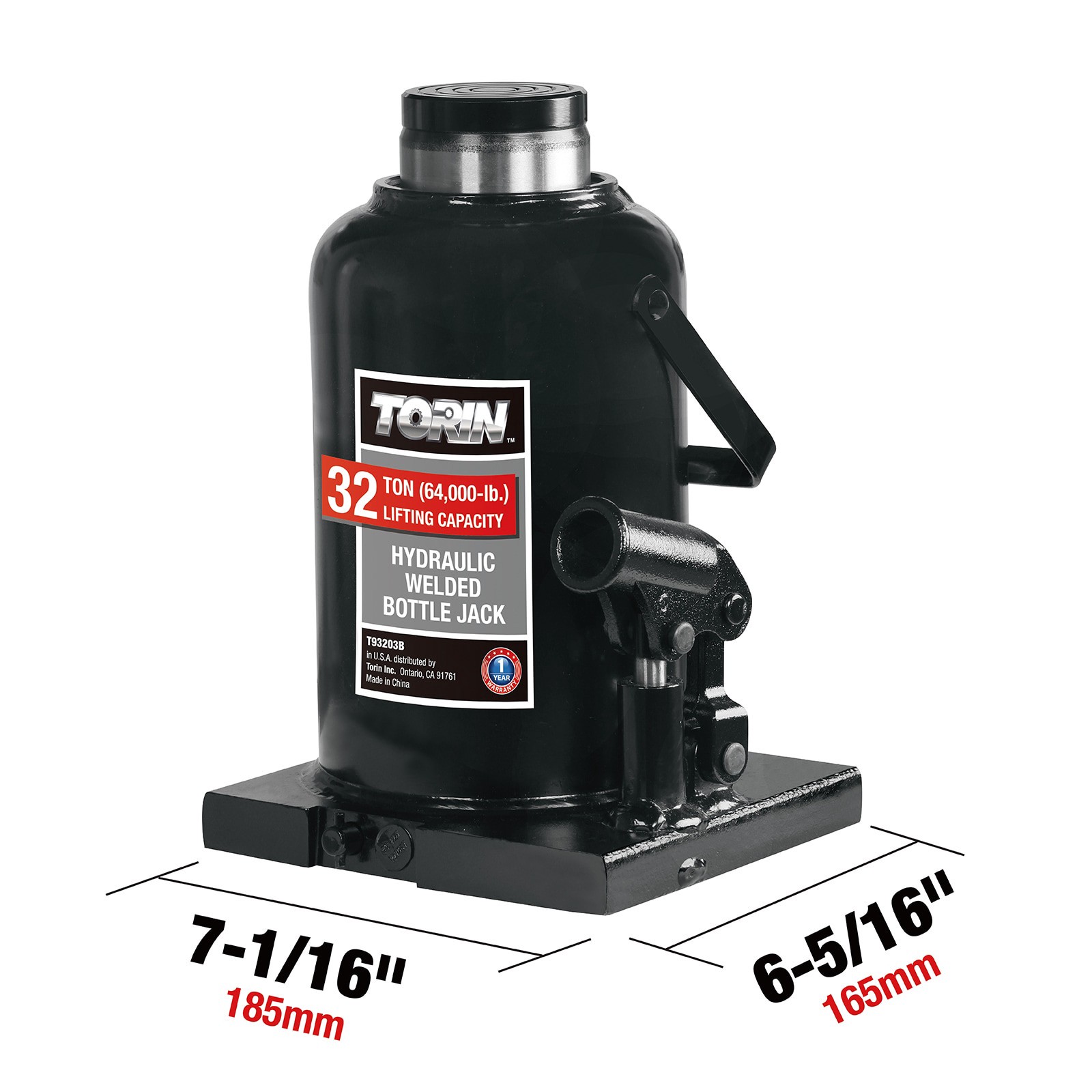 slide 3 of 6, Torin Black 32-Ton Steel Manual hydraulic Bottle jack, 1 ct