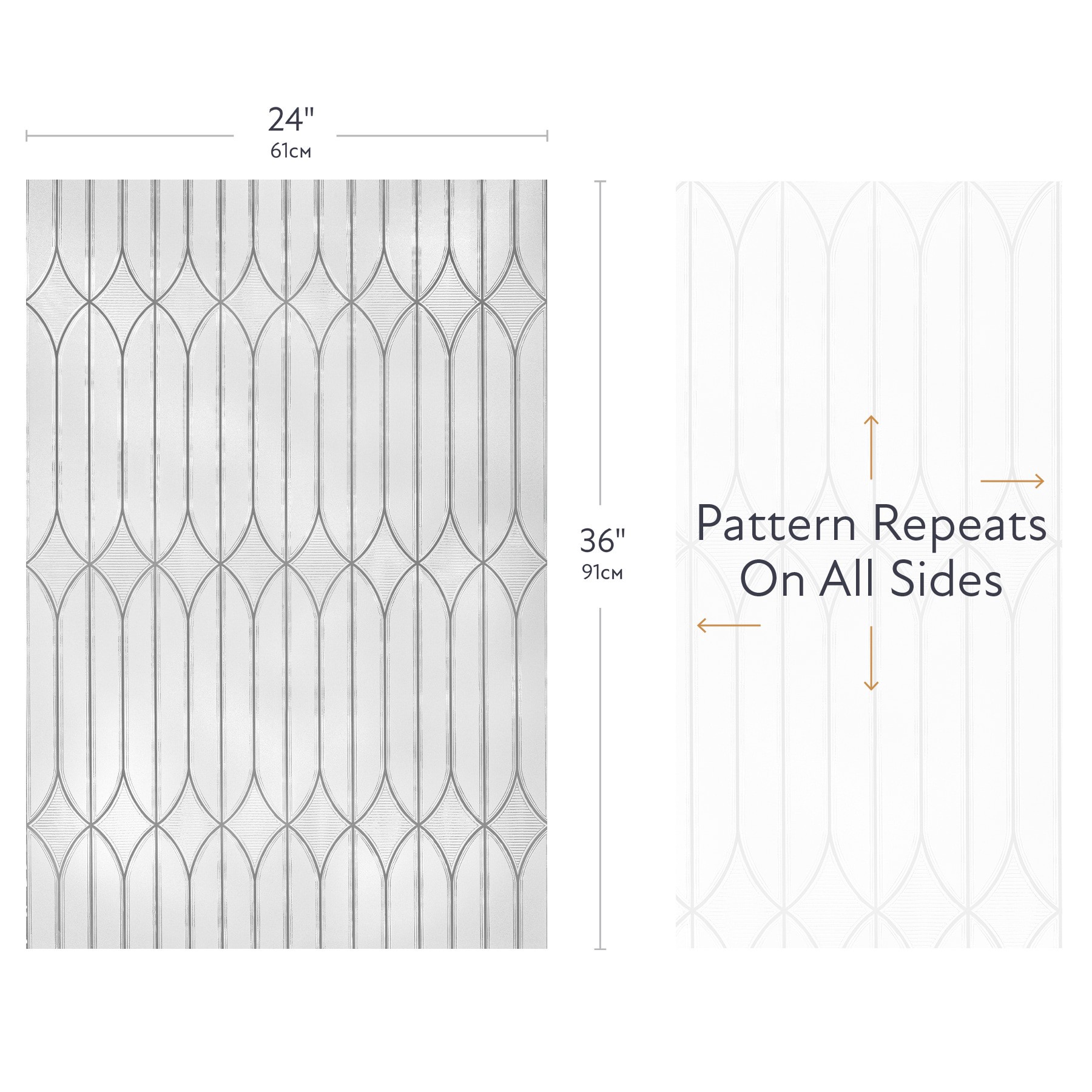 slide 4 of 6, Style Selections Geometric Arches 24-in x 36-in Privacy Decorative Window Film, 1 ct