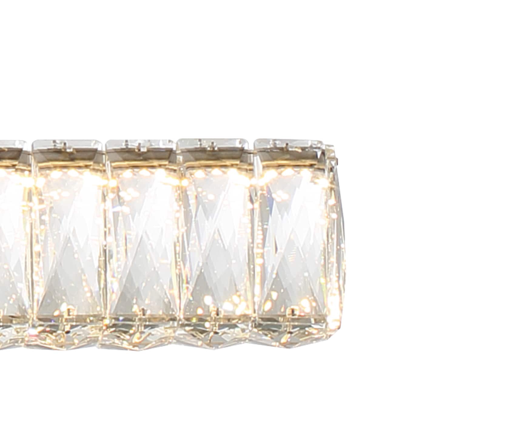 slide 5 of 6, allen + roth Aurelis 1 -Light Chrome Glam Clear glass Linear Integrated LED Large Hanging Pendant light, 1 ct