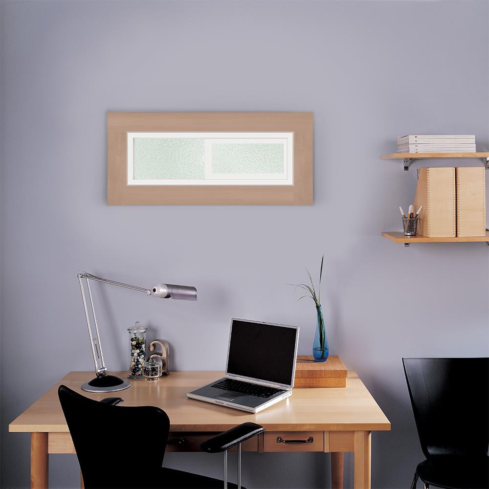 slide 5 of 6, JELD-WEN V-2500 35-1/2-in x 11-1/2-in White Exterior White Interior Left-Handed Vinyl Sliding Window Annealed Glass (Full Screen Included), 1 ct