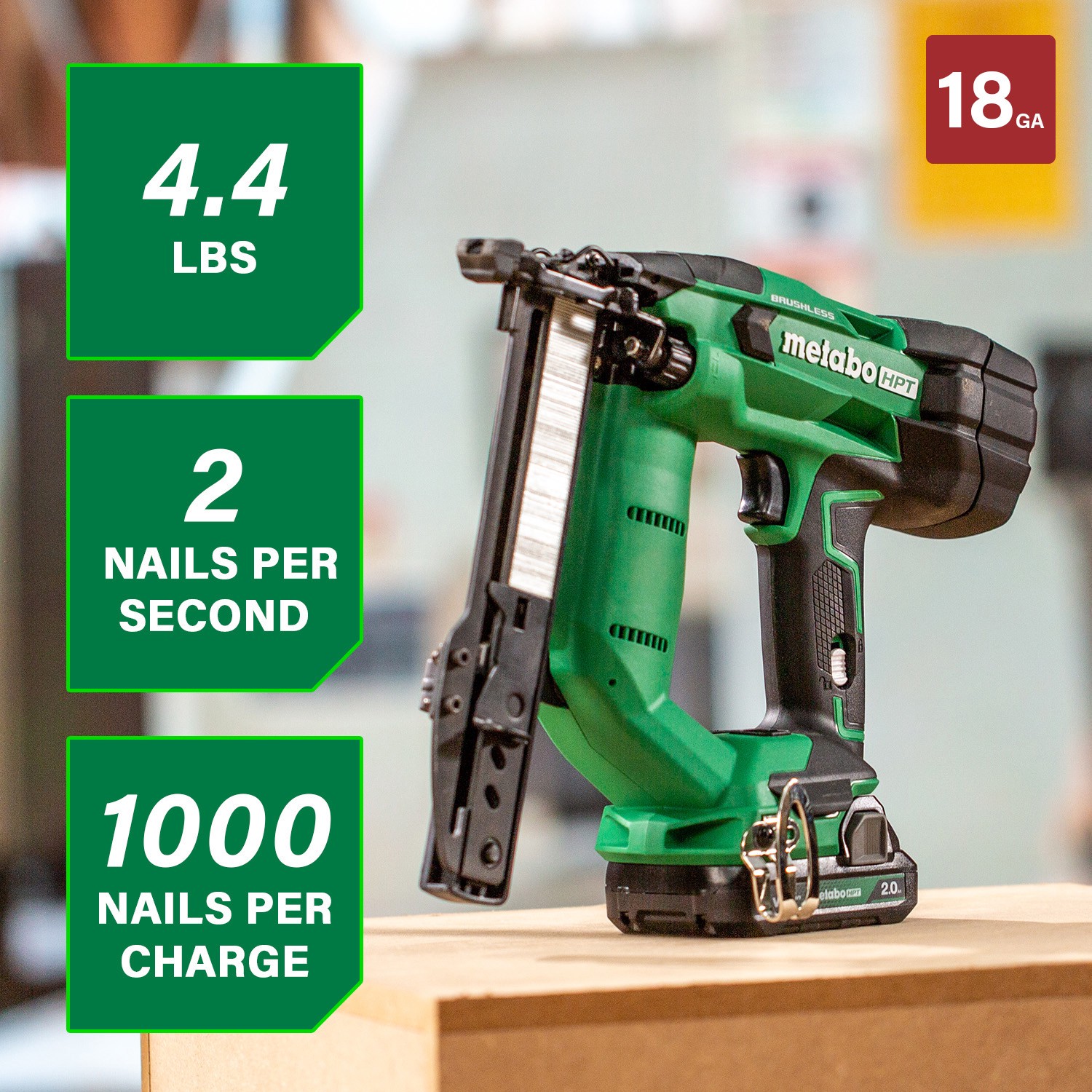 slide 2 of 6, Metabo HPT MultiVolt 18 -Gauge 1/4-in Narrow crown Finish Stapler ( Battery and Charger Included ), 1 ct