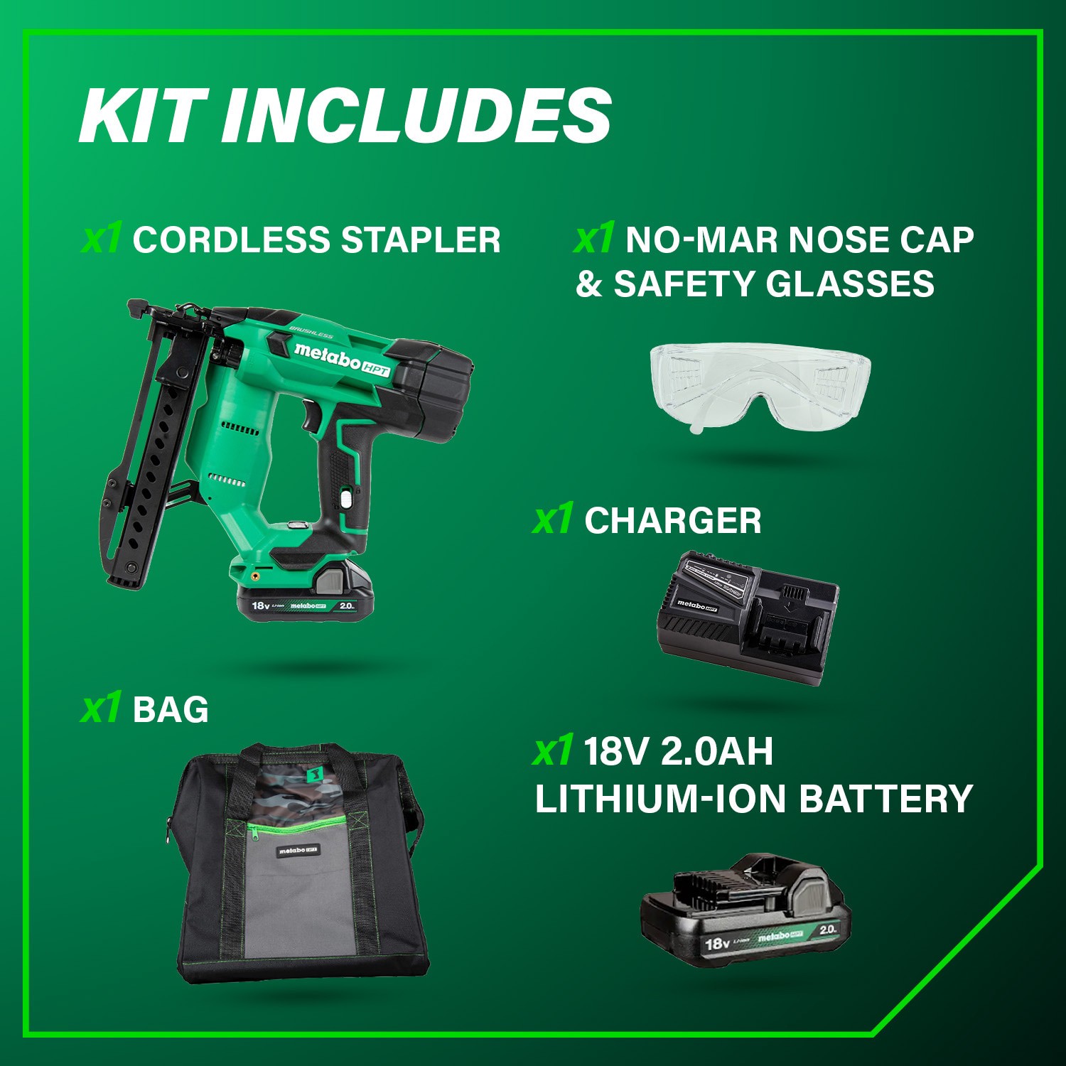 slide 5 of 6, Metabo HPT MultiVolt 18 -Gauge 1/4-in Narrow crown Finish Stapler ( Battery and Charger Included ), 1 ct