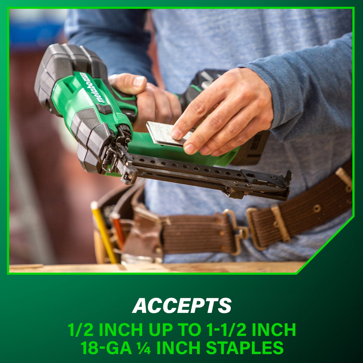 slide 6 of 6, Metabo HPT MultiVolt 18 -Gauge 1/4-in Narrow crown Finish Stapler ( Battery and Charger Included ), 1 ct