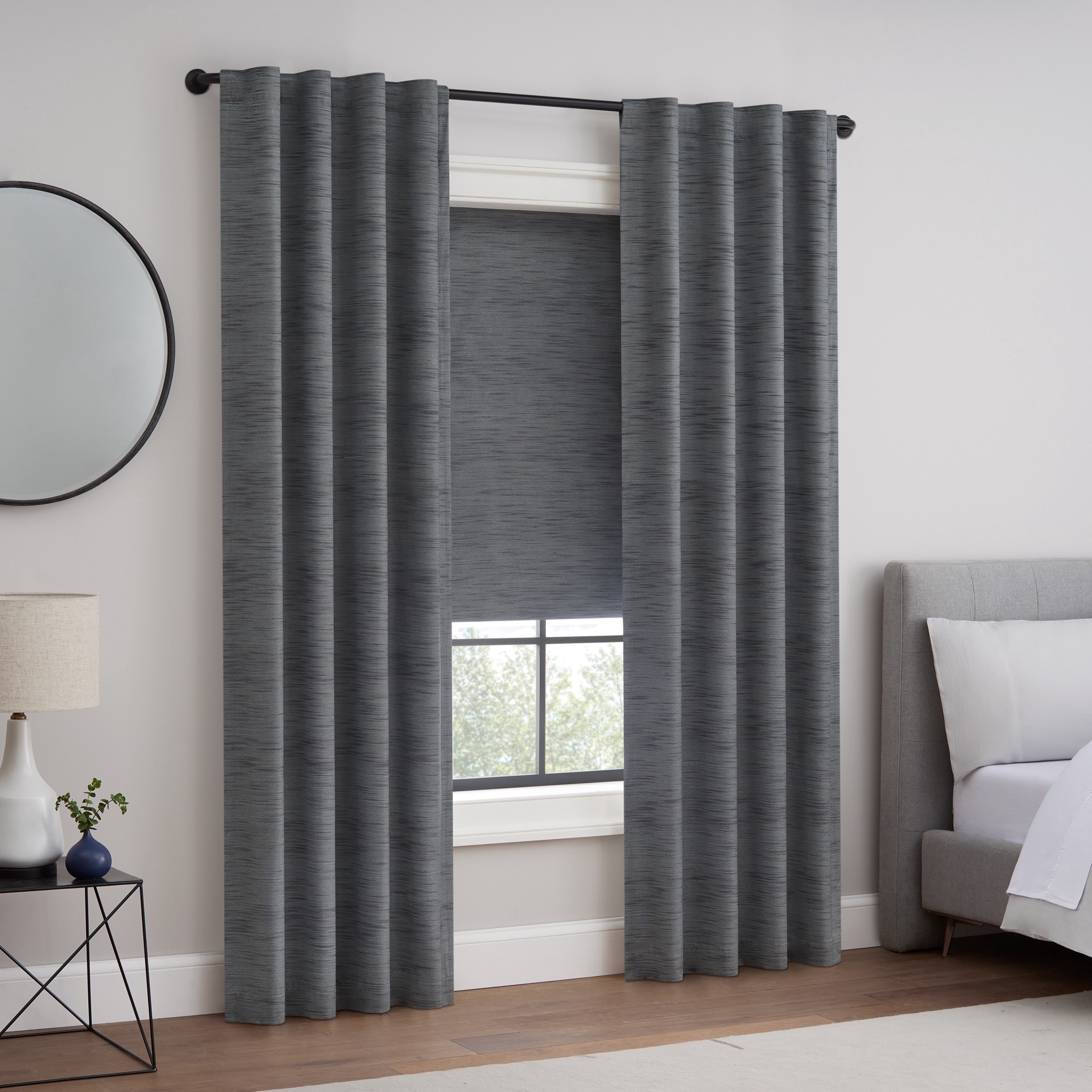 slide 3 of 6, Eclipse 33-in x 64-in Charcoal Blackout Cordless, 1 ct