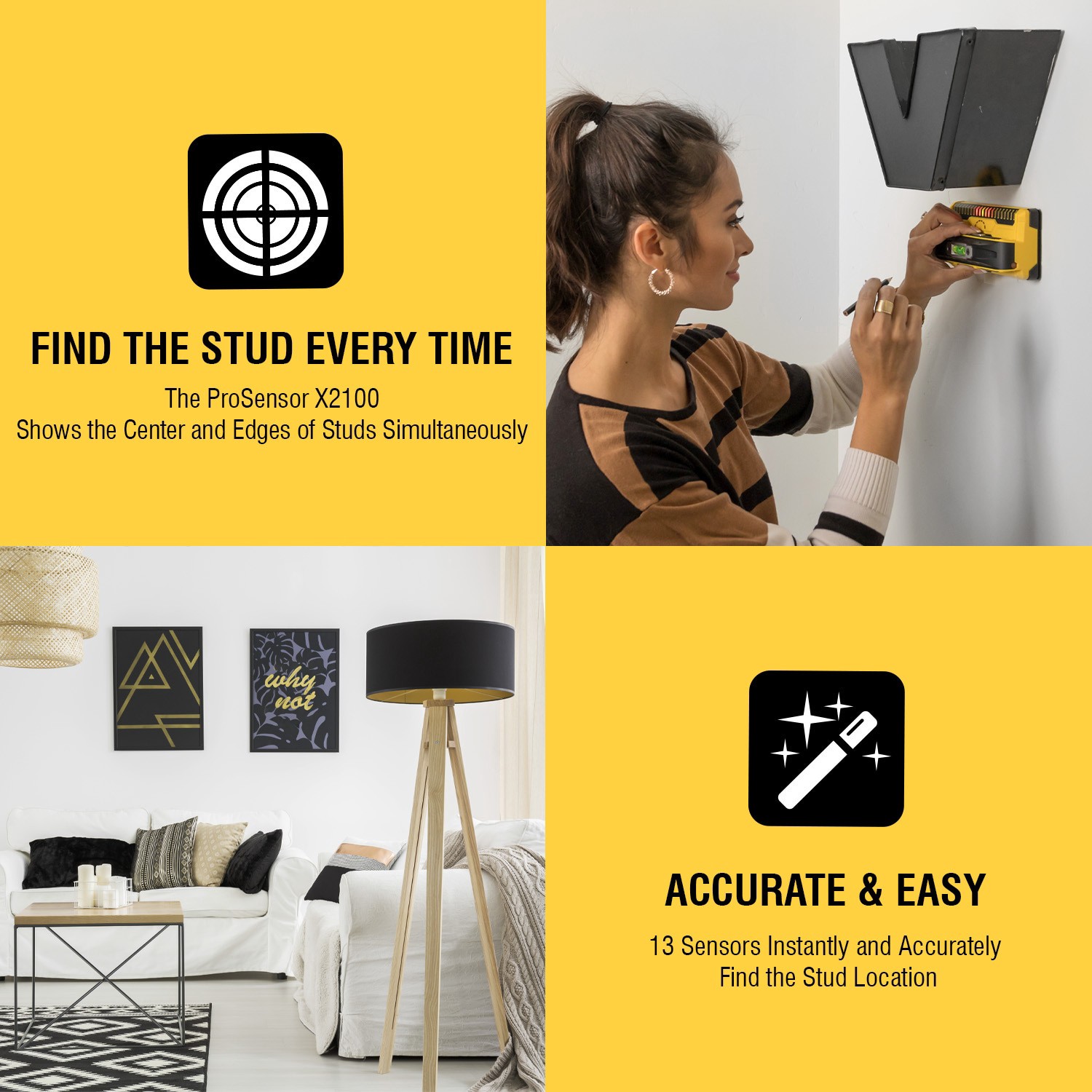 slide 4 of 6, Franklin Sensors X2100 1.7-in Scan Depth Electric/Metal/Wood Finder, 1 ct