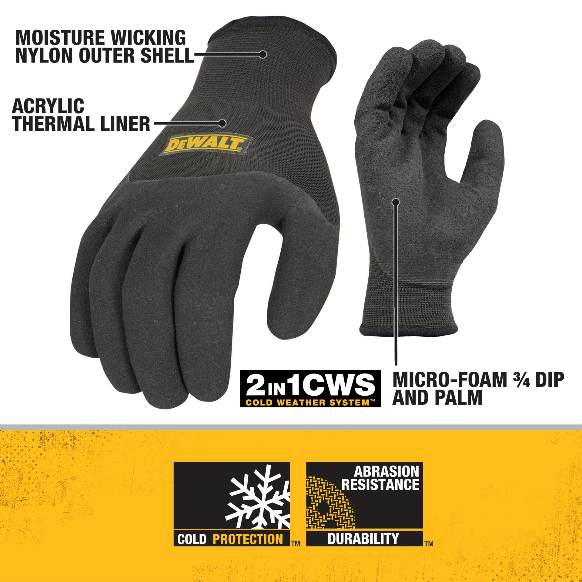 slide 2 of 6, DEWALT Medium Black Latex dipped Latex 1 -Pairs, 1 ct