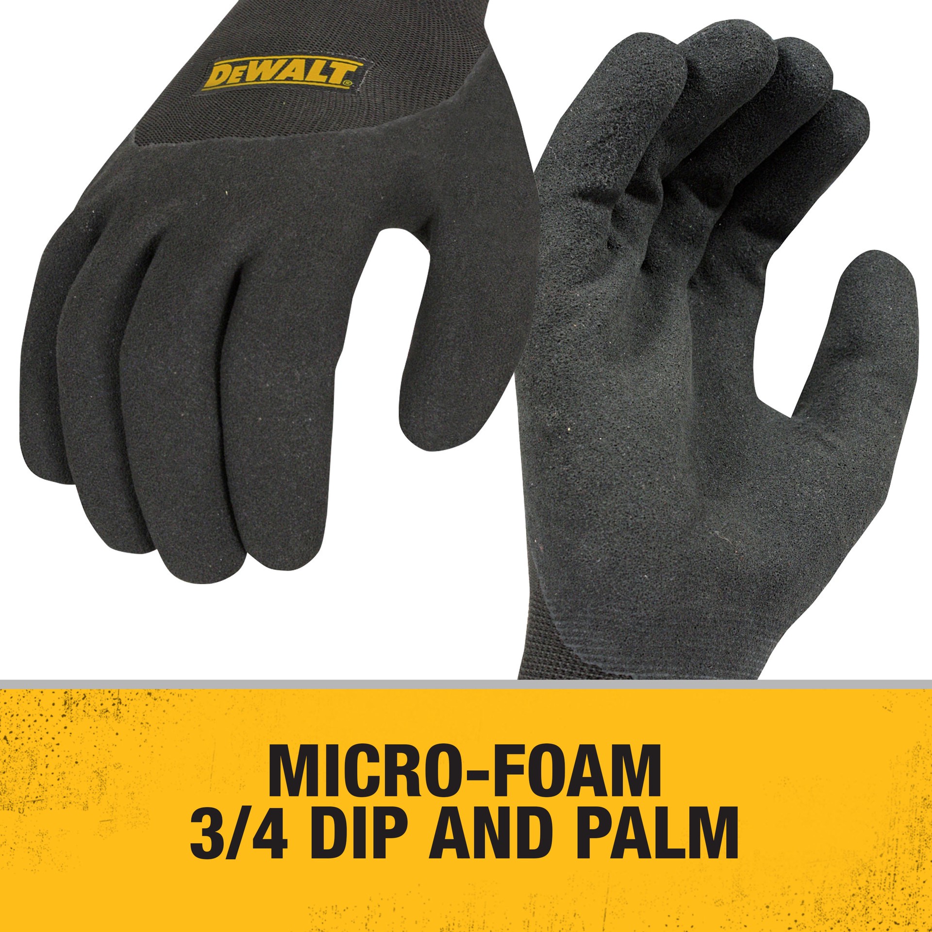 slide 4 of 6, DEWALT Medium Black Latex dipped Latex 1 -Pairs, 1 ct