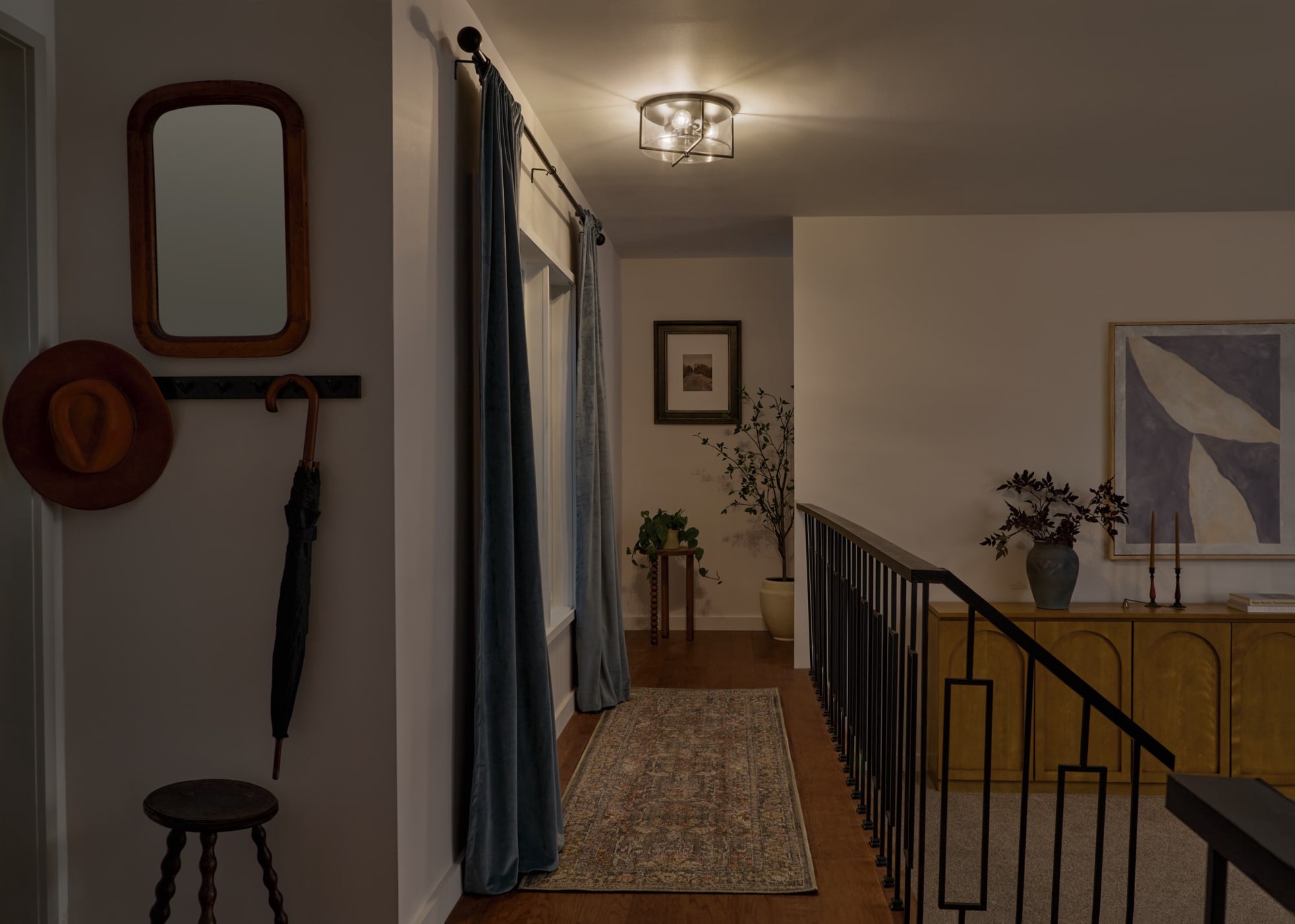 slide 4 of 6, Kichler Birk 3 -Light 14.13-in Matte Black Flush Mount Light, 1 ct