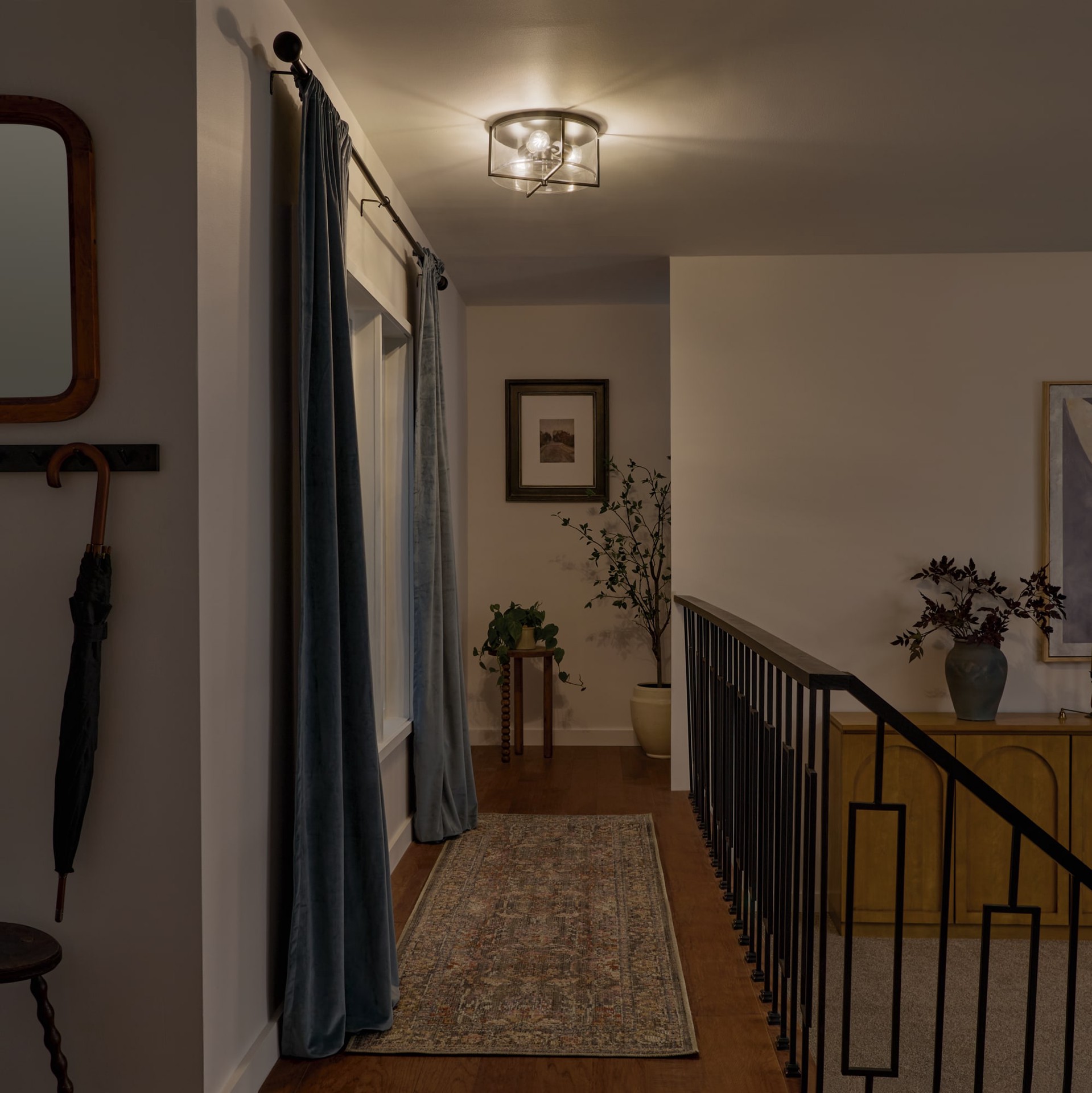 slide 3 of 6, Kichler Birk 3 -Light 14.13-in Matte Black Flush Mount Light, 1 ct