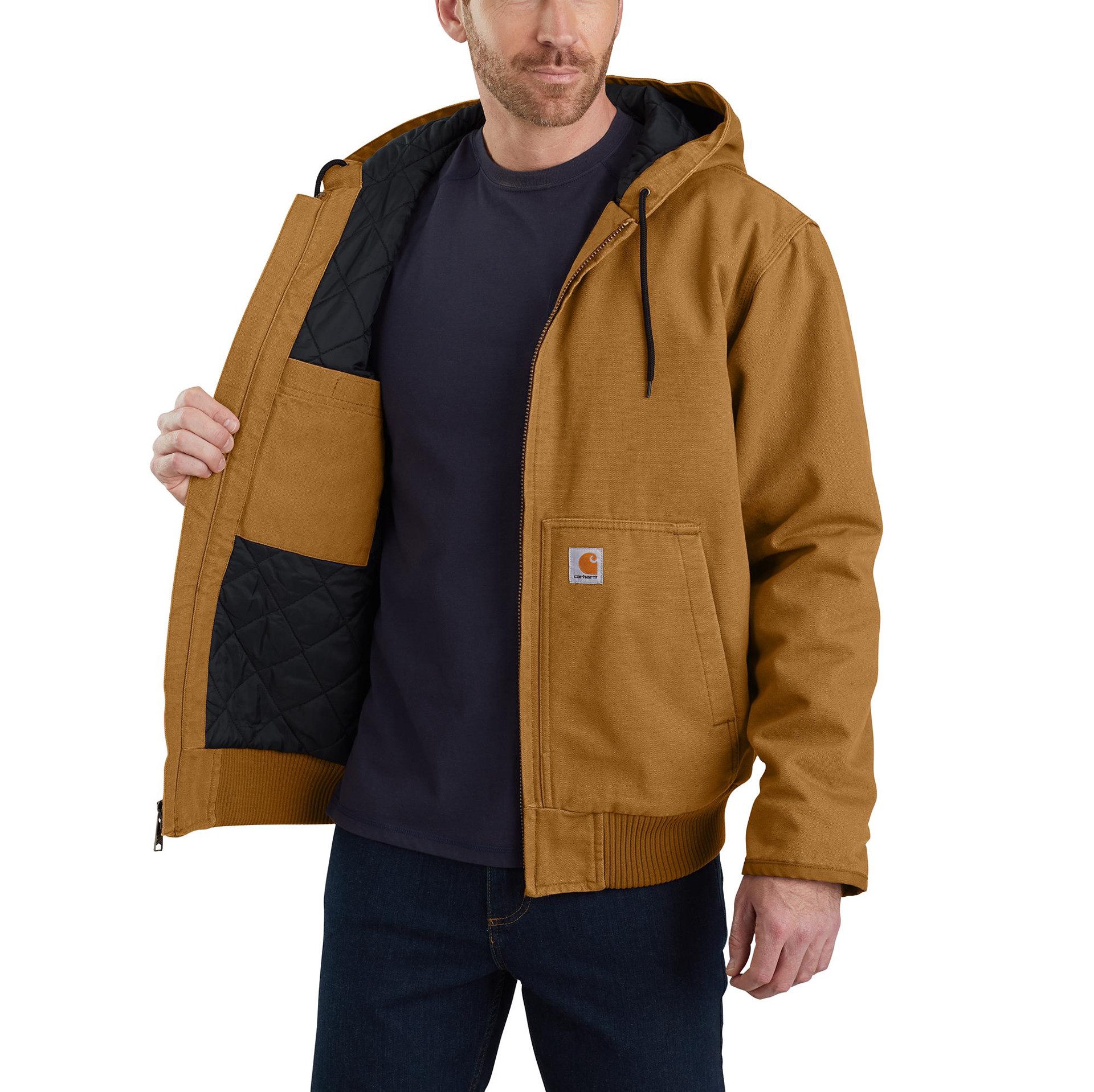slide 4 of 6, Carhartt Men's Carhartt Brown Woven Hooded Insulated Work jacket ( Extra Large ), 1 ct