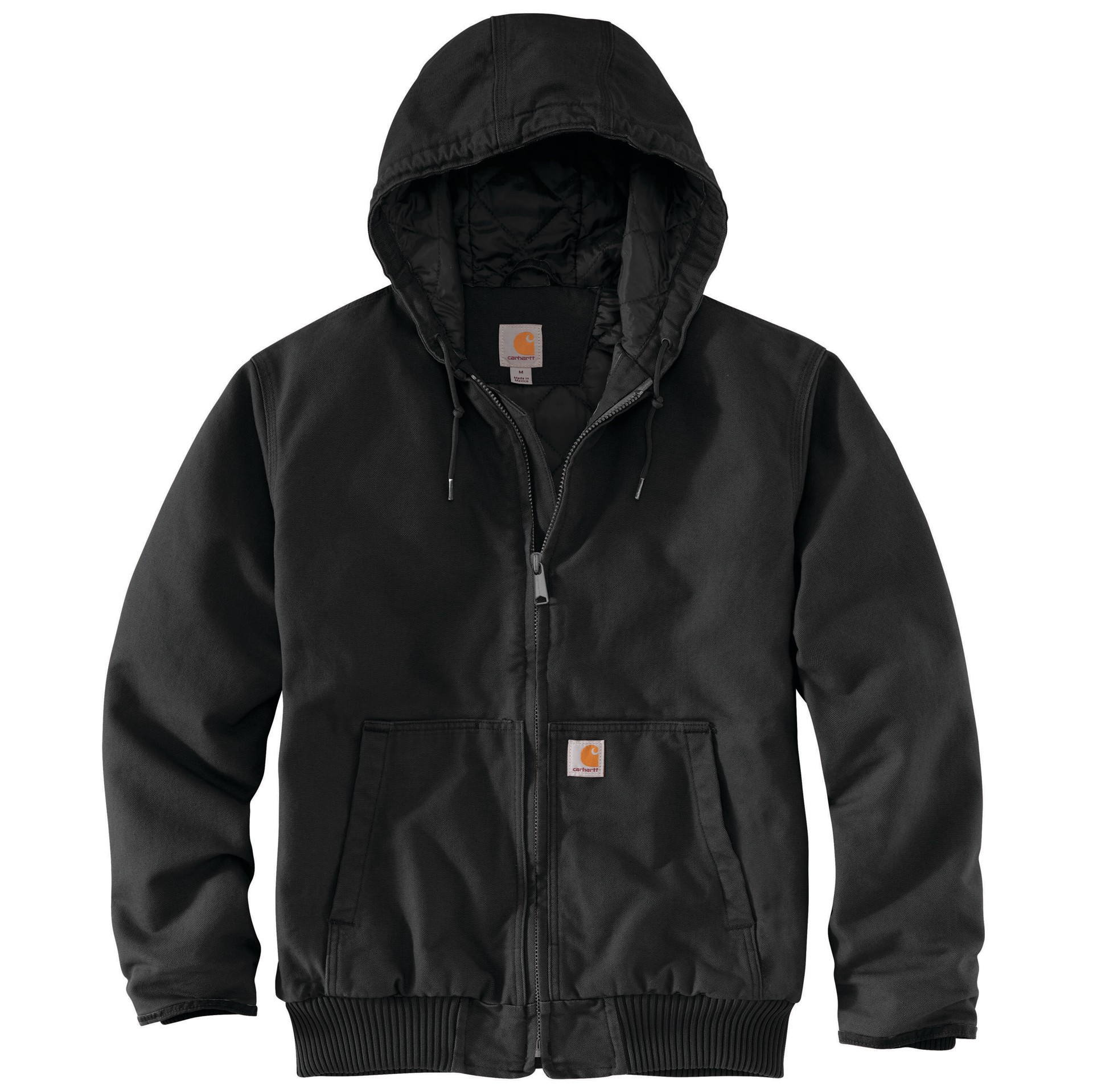 slide 2 of 5, Carhartt Men's Black Woven Hooded Insulated Work jacket ( Extra Large ), 1 ct