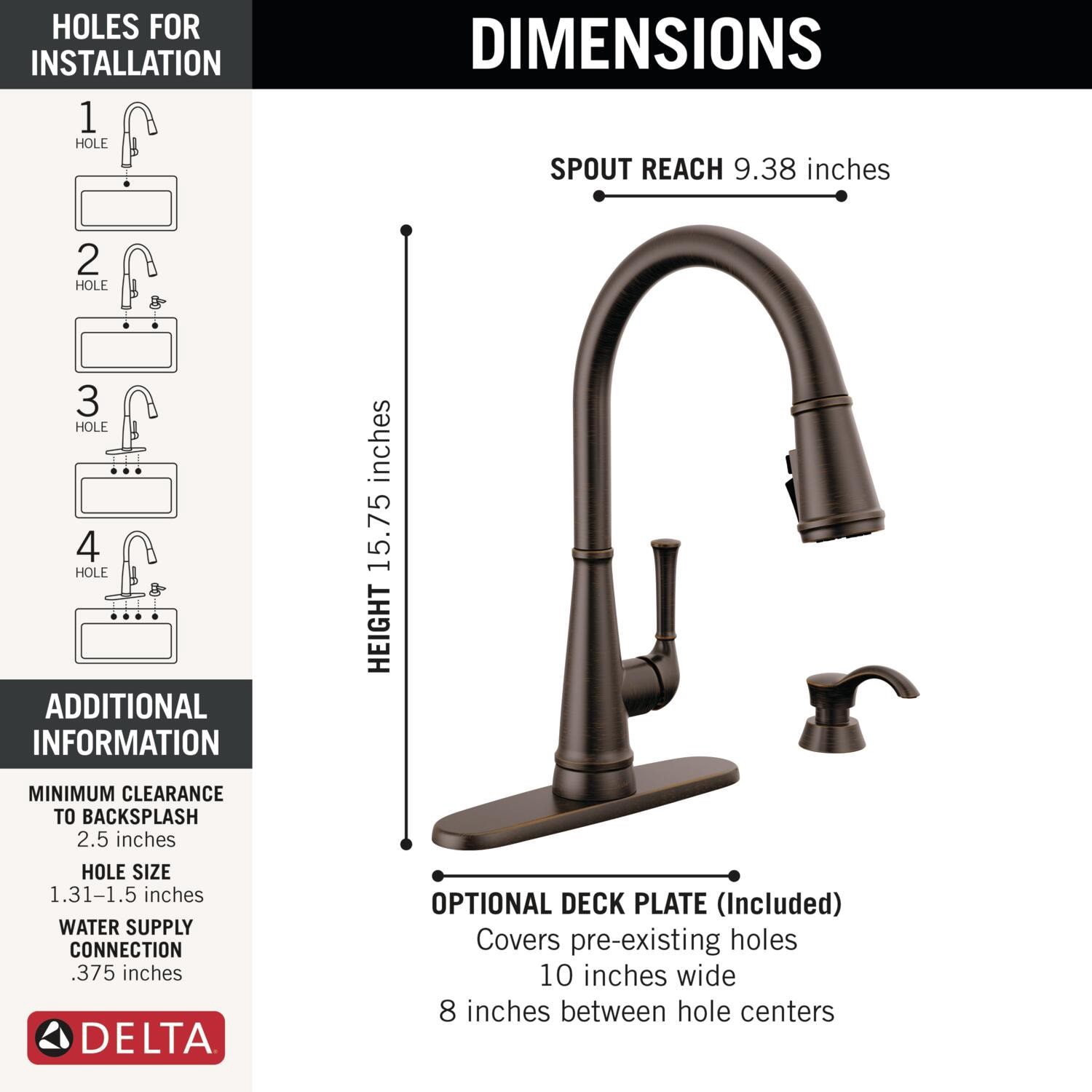 slide 6 of 6, Delta Alpen Venetian Bronze Single Handle Deck-mount Pull-down Kitchen Faucet with Sprayer (Includes Deck Plate) (Includes Soap Dispenser), 1 ct