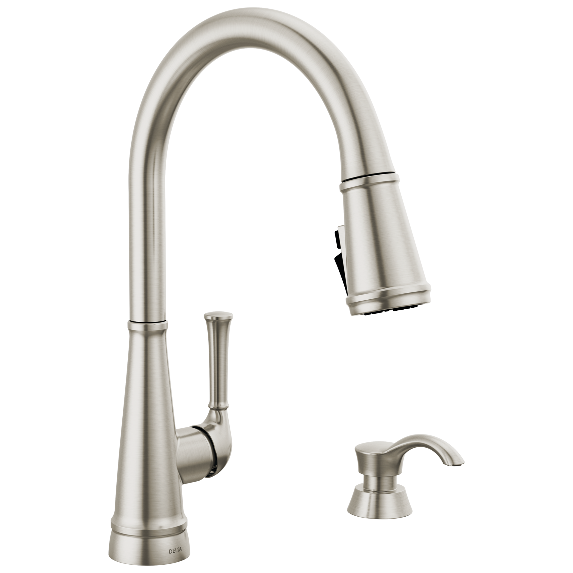 slide 2 of 6, Delta Alpen SpotShield Stainless Steel Single Handle Deck-mount Pull-down Kitchen Faucet with Sprayer (Includes Deck Plate) (Includes Soap Dispenser), 1 ct